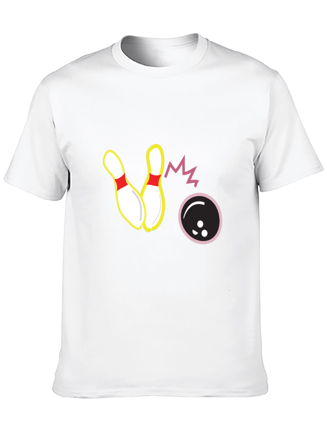 Black Bowling Strike Graphic Tee - Black Cotton T-Shirt view 10