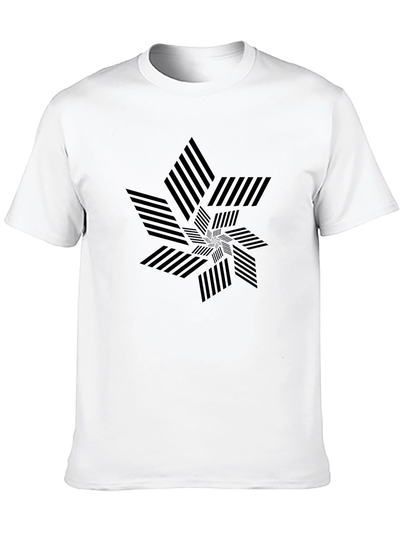 Black Abstract Geometric Design Black T-Shirt view 10