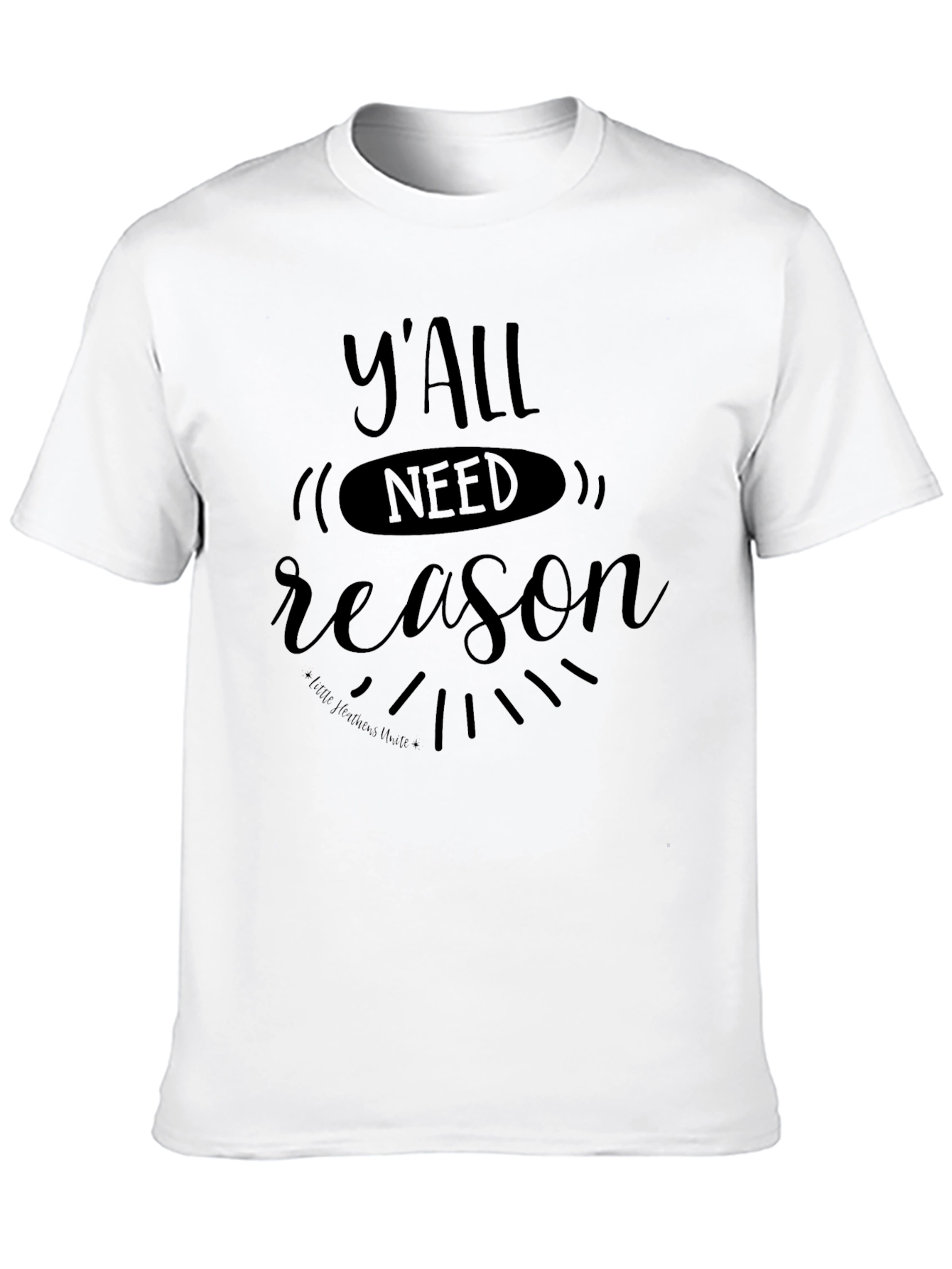 Black Y'all Need Reason Black Graphic Tee view 10