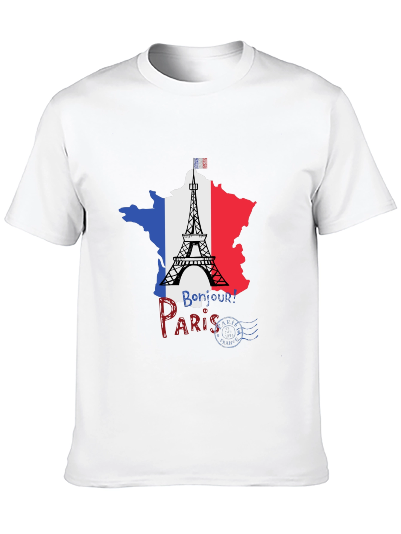 Paris France Eiffel Tower Black T-Shirt - 10