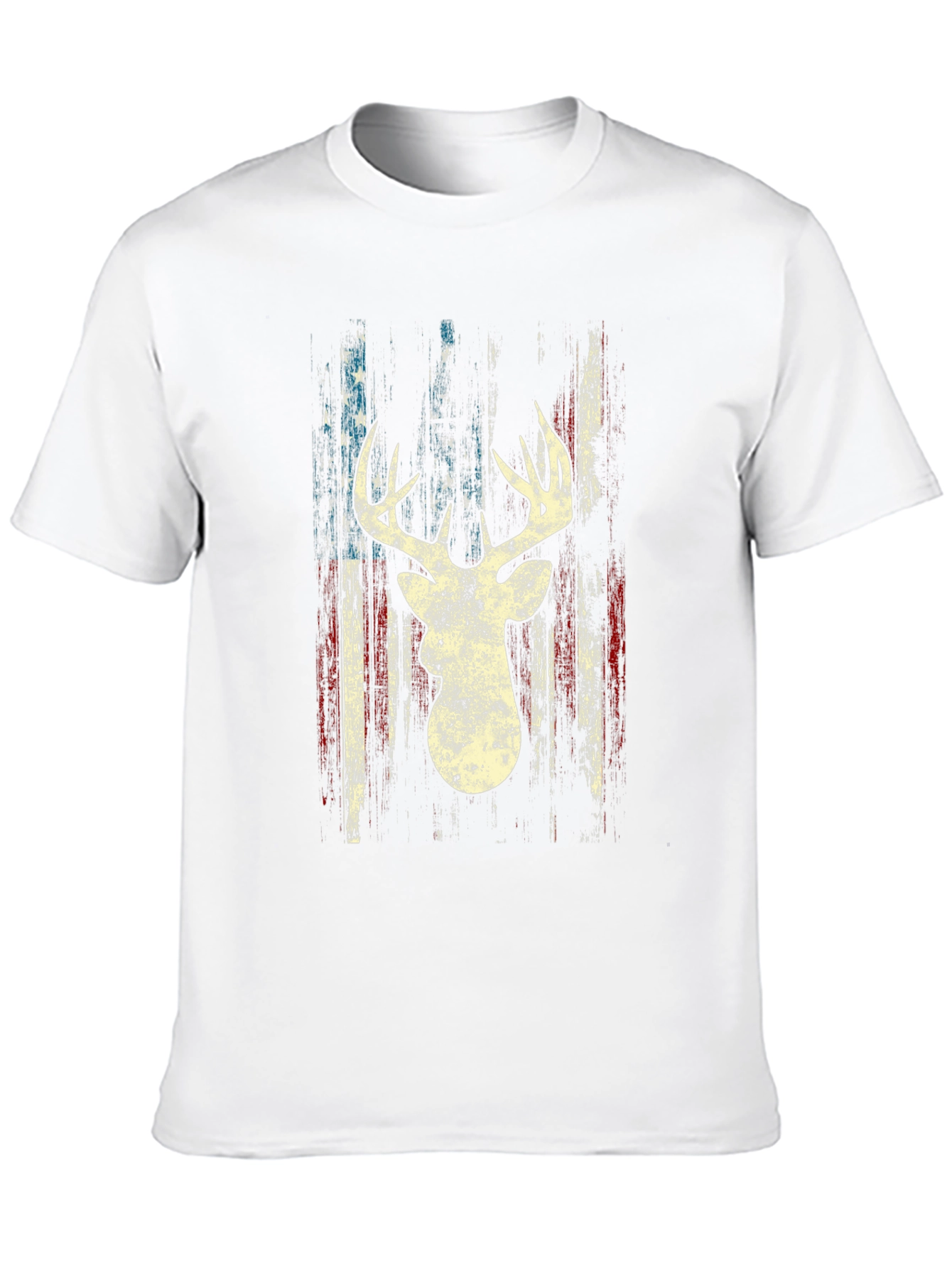 Black Deer Silhouette American Flag Graphic Tee view 10