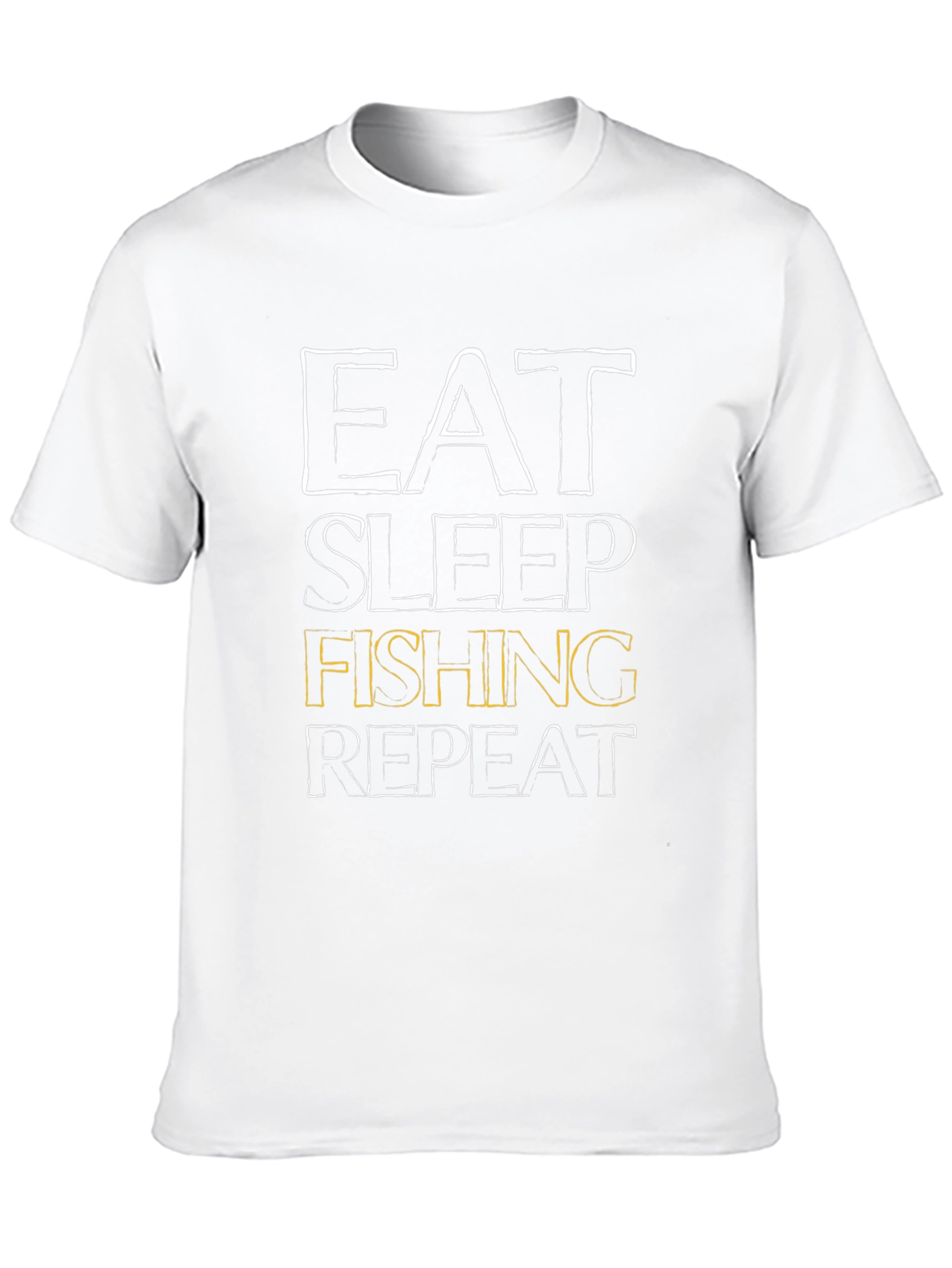 Black Eat Sleep Fishing Repeat Men's Black T-Shirt view 10