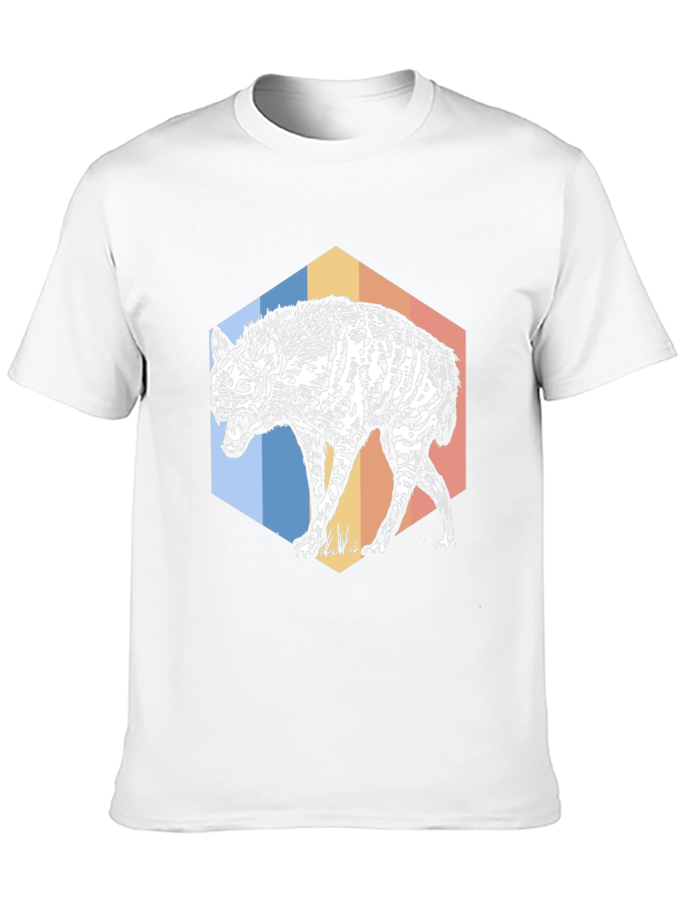 Black Hyena Hex T-Shirt - Retro Animal Graphic Tee view 10