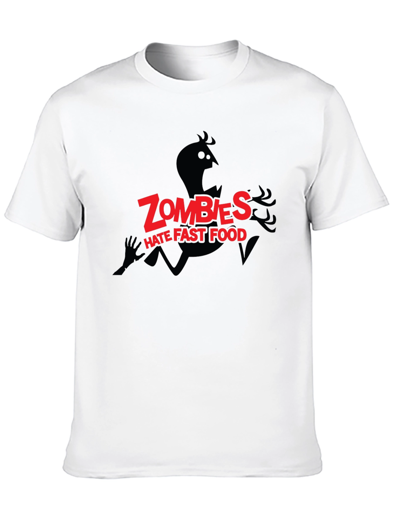Black Zombies Hate Fast Food Graphic Tee view 10