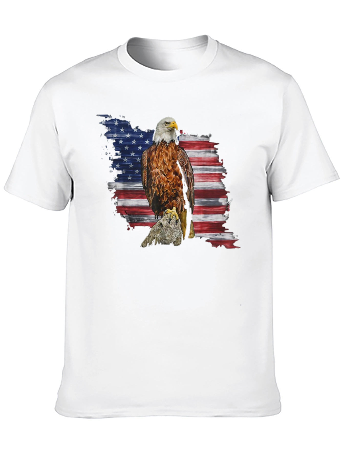 Black American Eagle Flag Graphic Print T-Shirt view 10