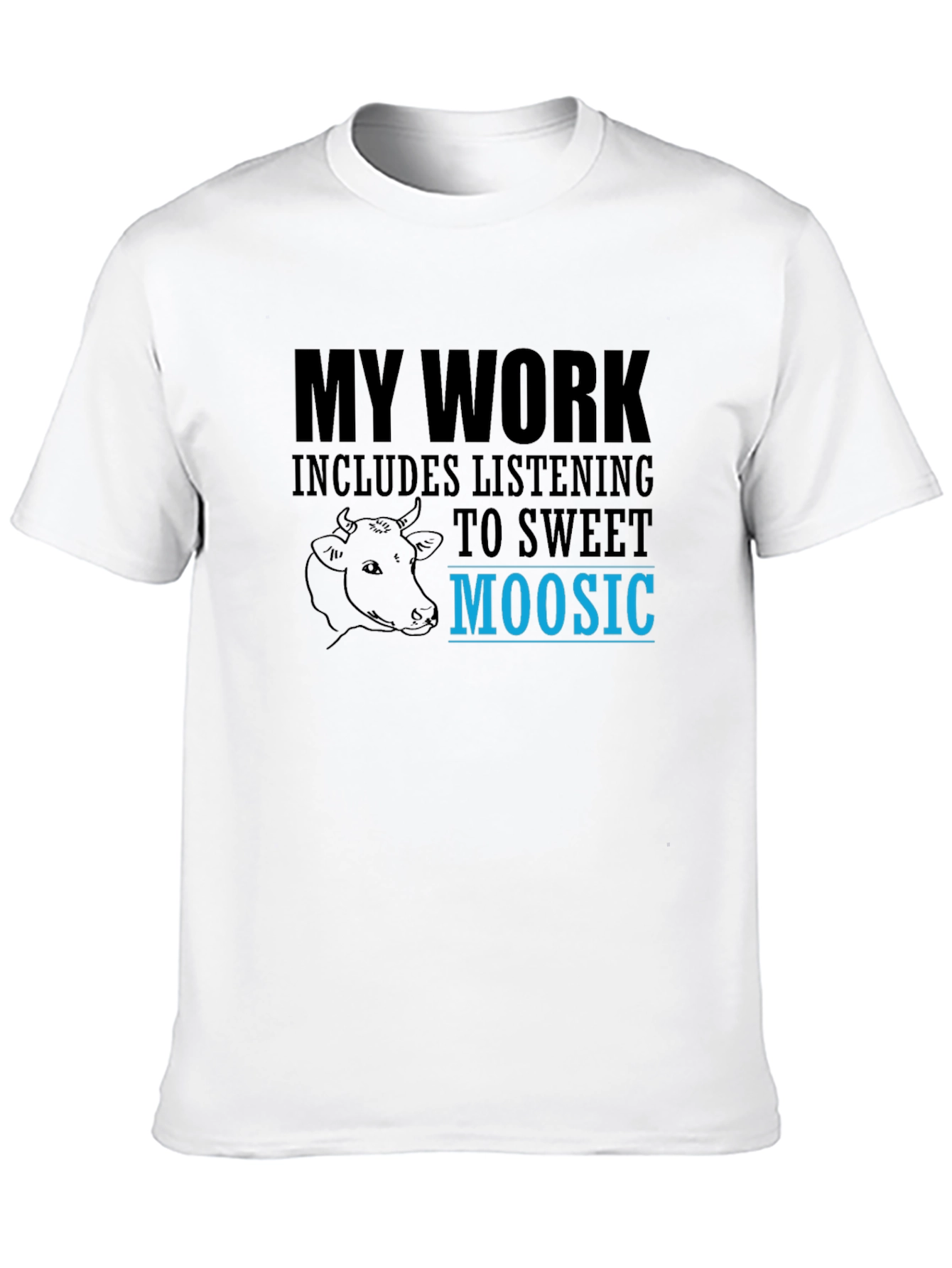 Black Sweet Moosic T-Shirt - Funny Cow Lover Tee view 10