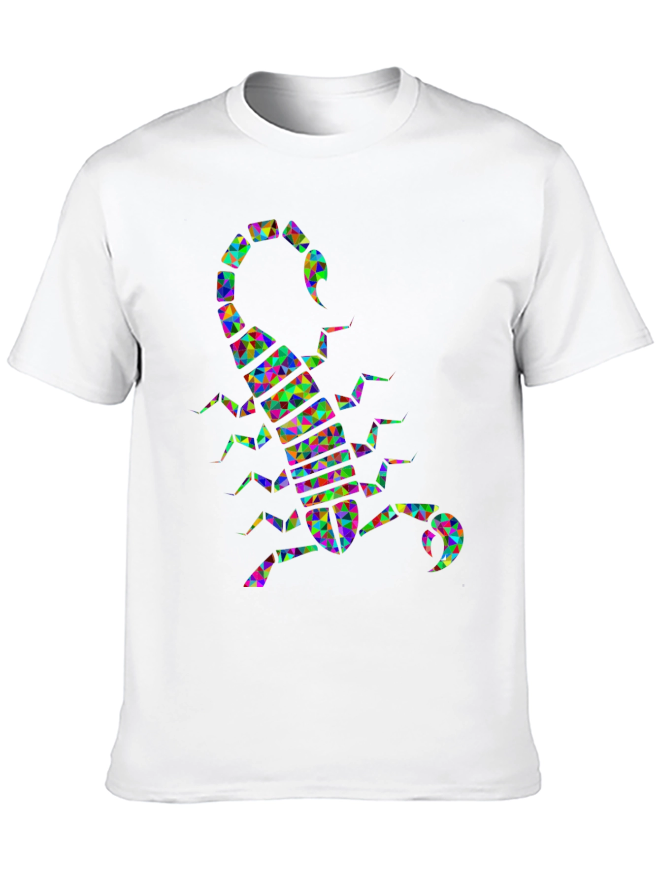 Geometric Scorpion Graphic Tee - Black Cotton Blend - 10