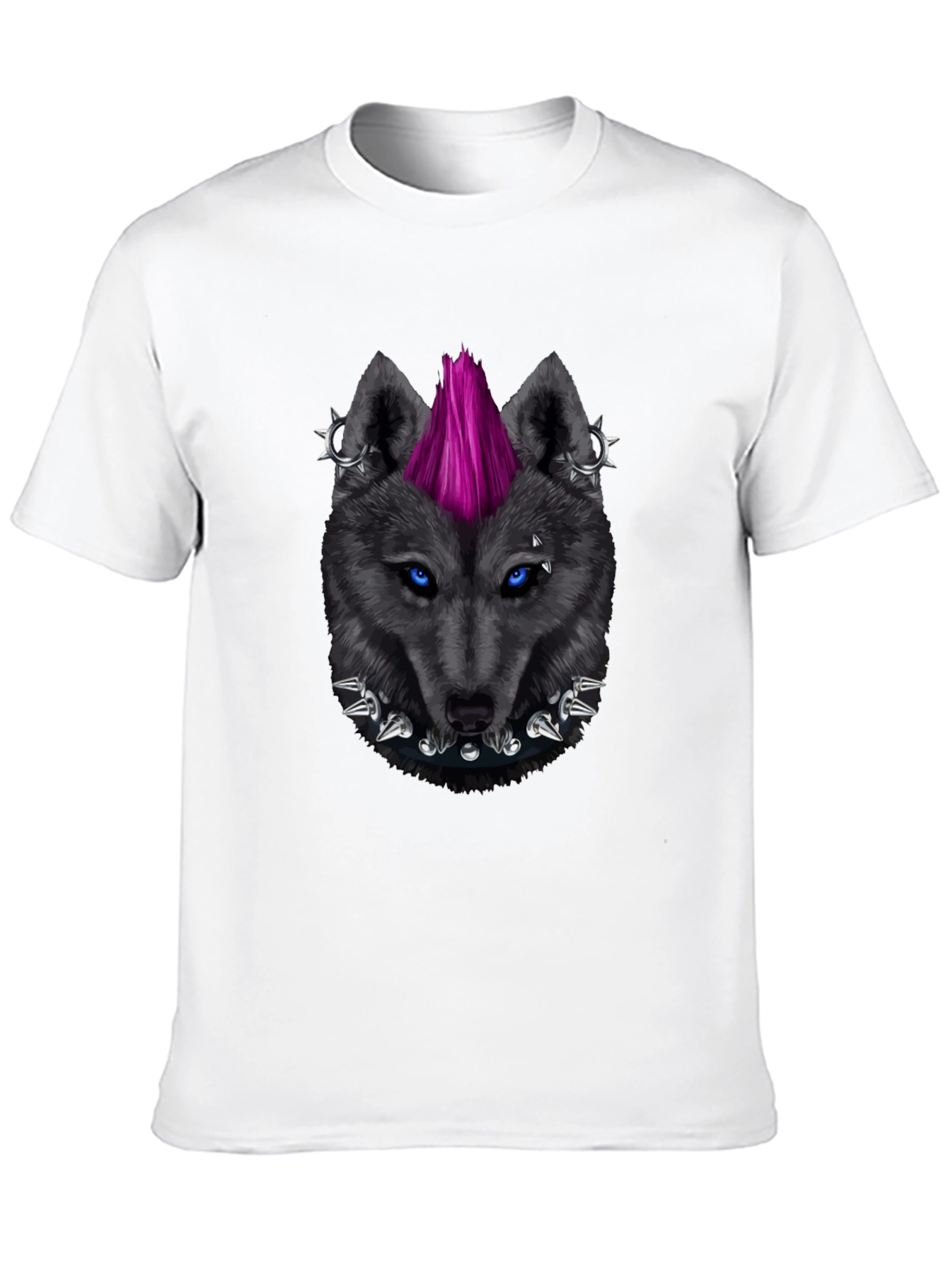 Black Punk Wolf Graphic Tee - Edgy Style view 10
