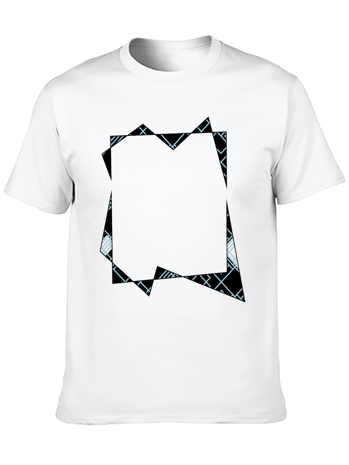 Black Modern Geometric Print Black T-Shirt view 10
