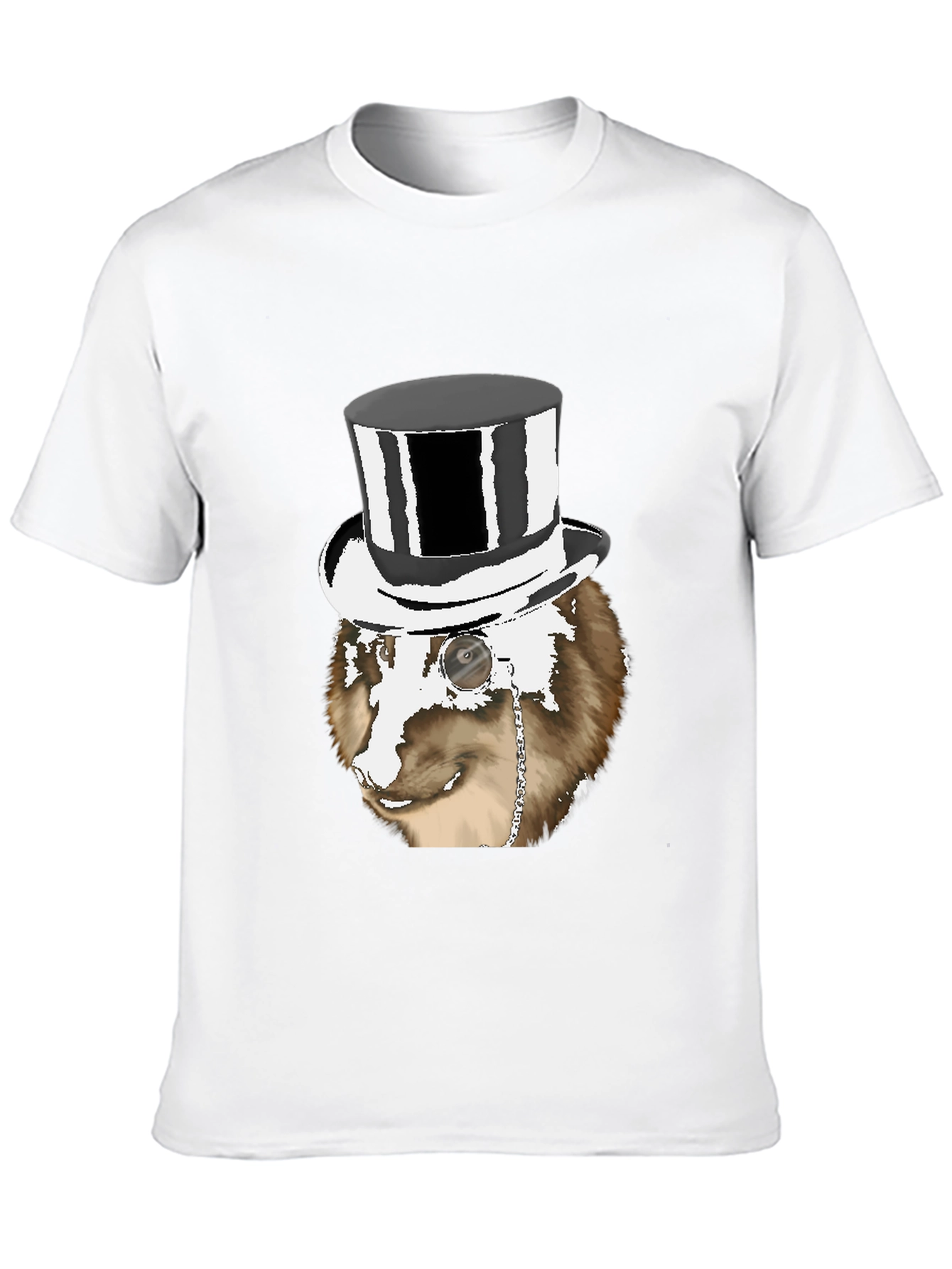 Black Dapper Dog Top Hat T-Shirt - Unique Graphic Tee view 10