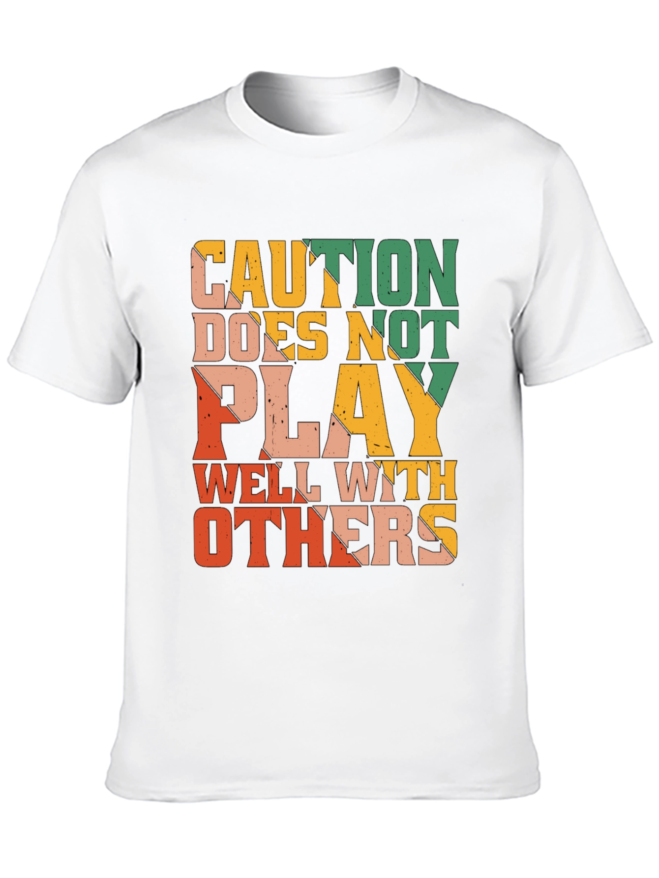 Black Caution Doesn't Play Well With Others Graphic Tee view 10