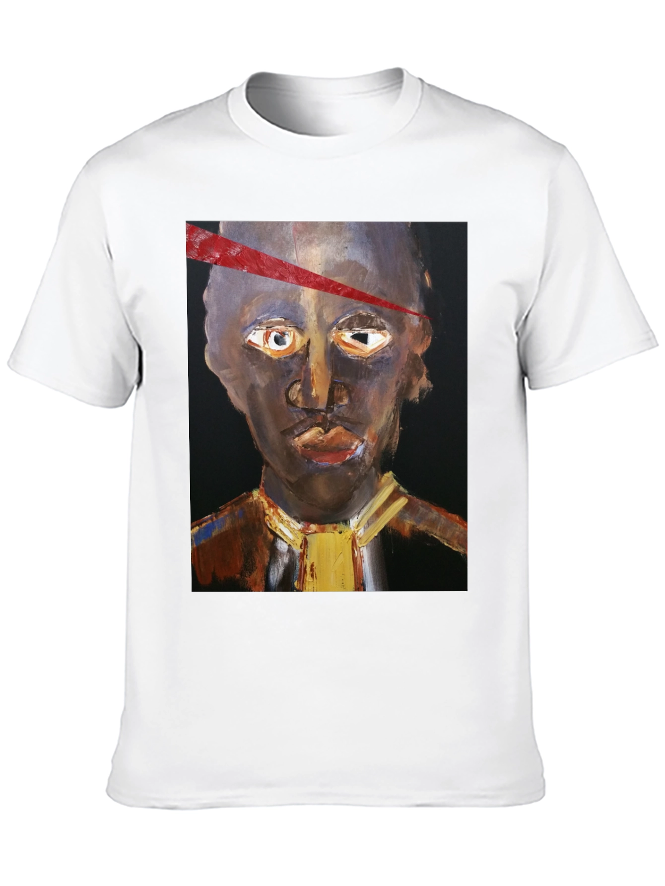 Black Abstract Face Graphic Tee view 10