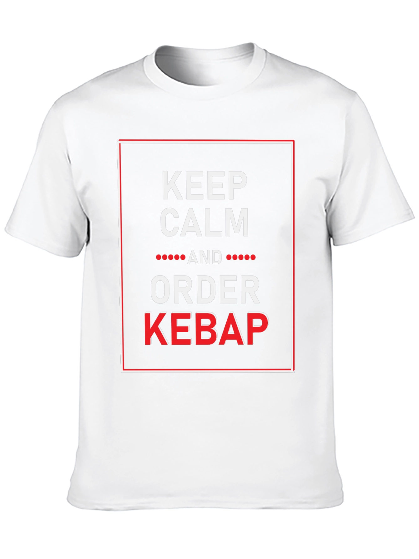 Black Keep Calm and Order Kebab Funny Graphic Tee view 10