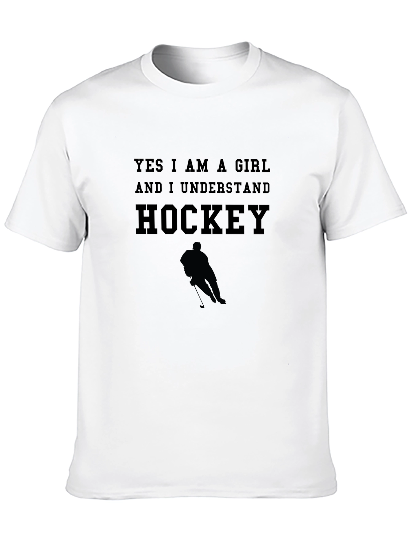 Black Yes I am A Girl And I Understand Hockey T-Shirt view 10