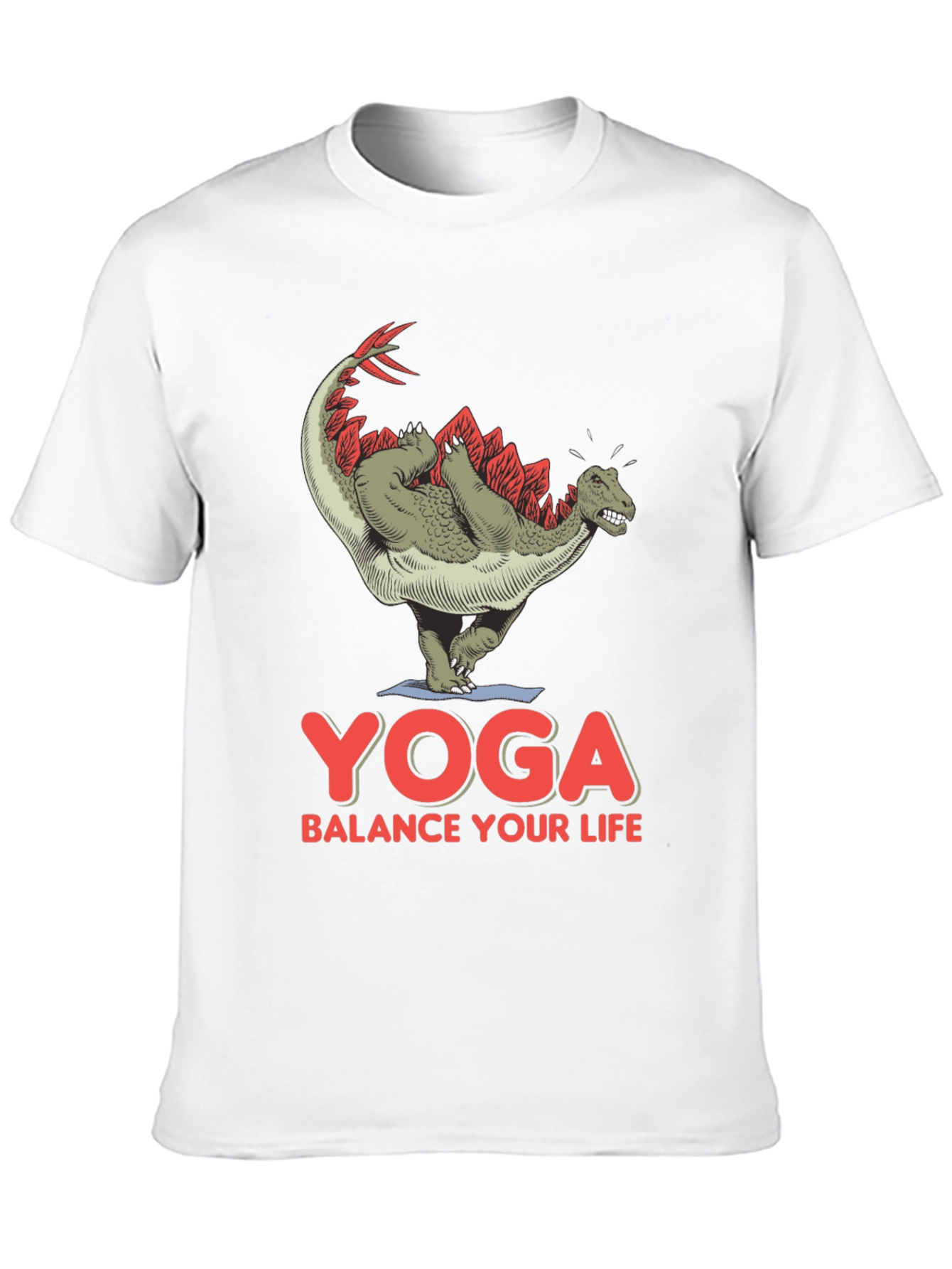 Black Yoga Dinosaur T-Shirt: Balance Your Life Tee view 10