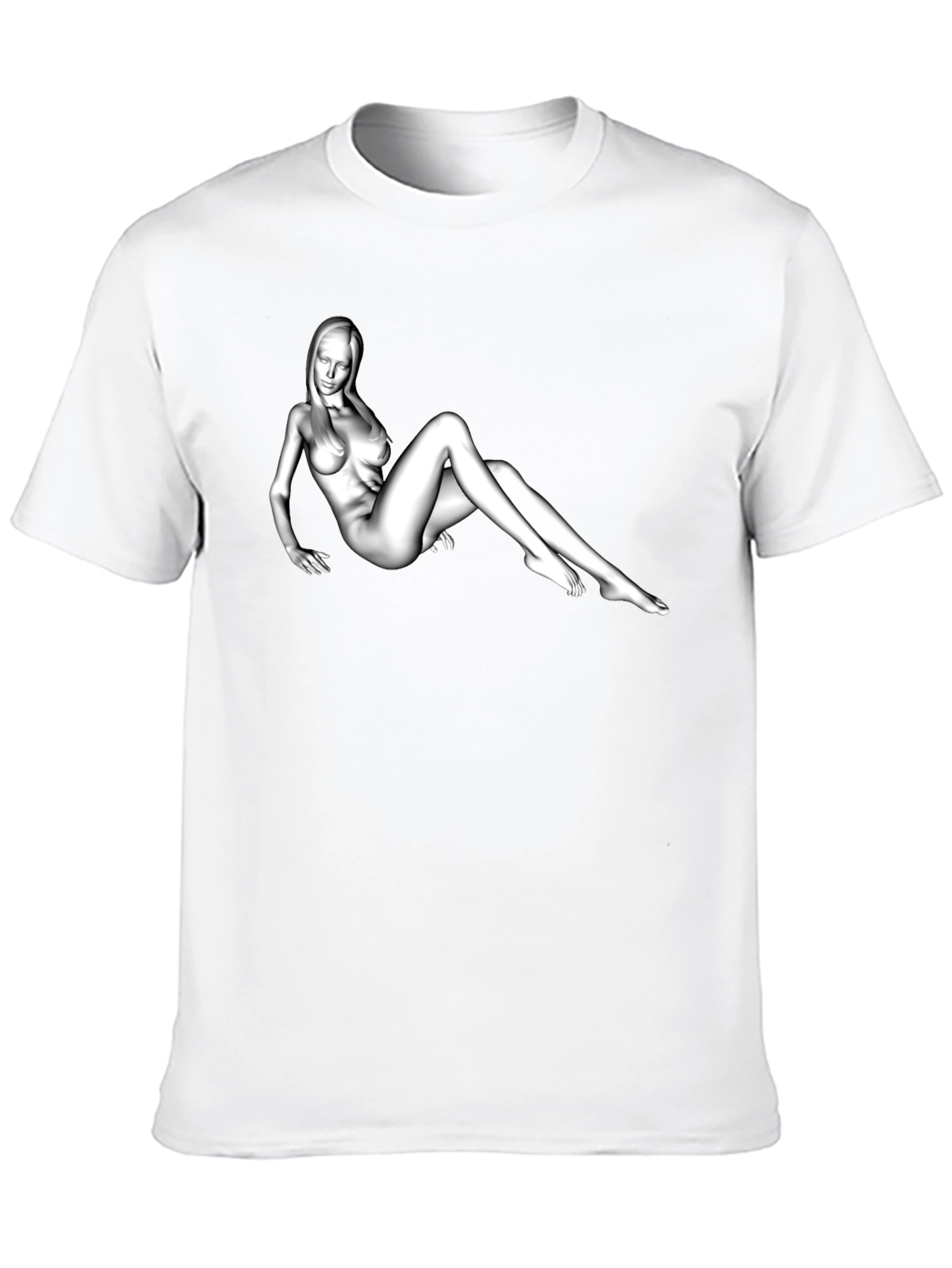 Black Black T-Shirt with Artistic Figure Graphic view 10