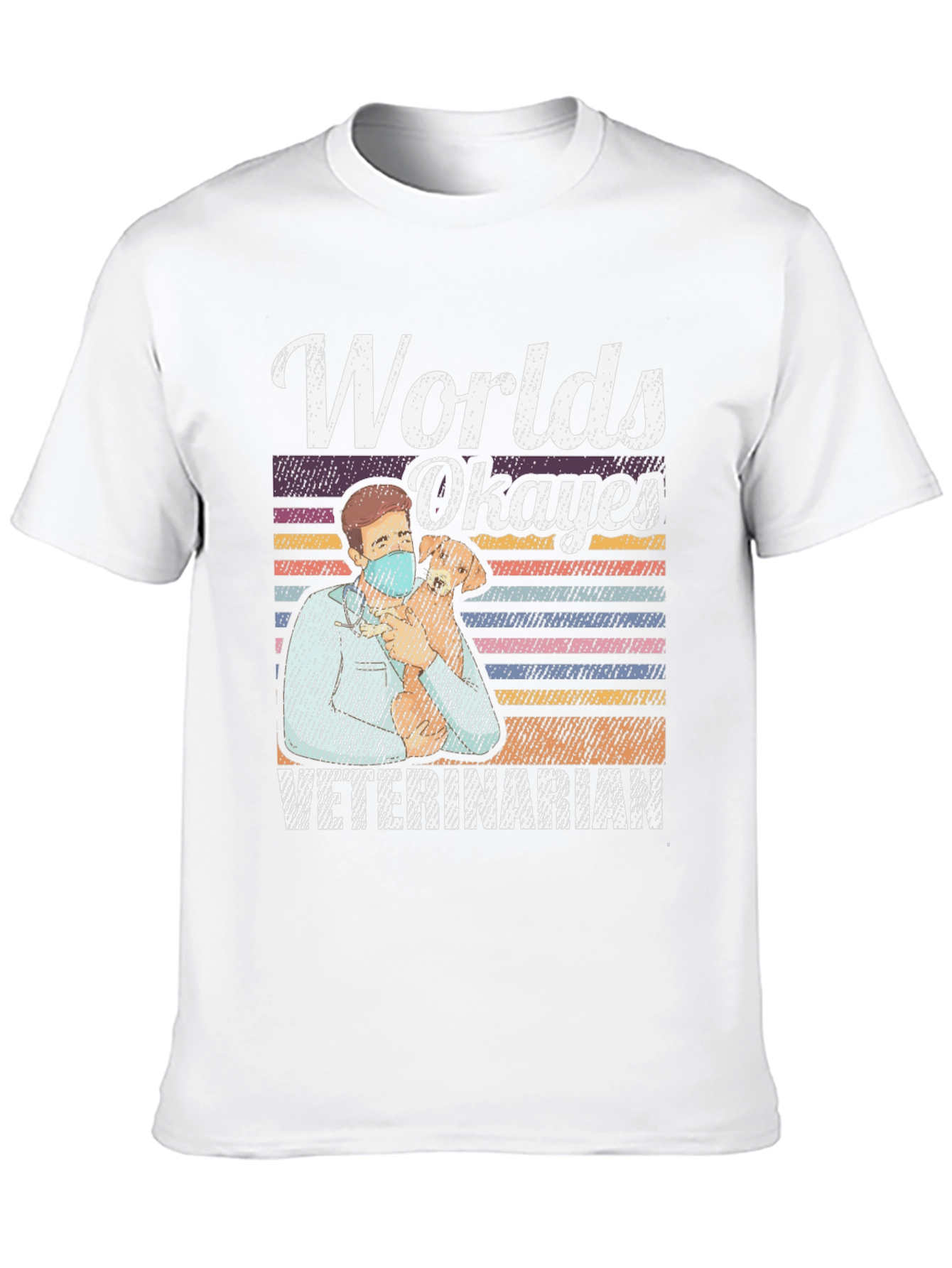 Black Worlds Okayest Veterinarian Tee - Funny Vet Gift view 10