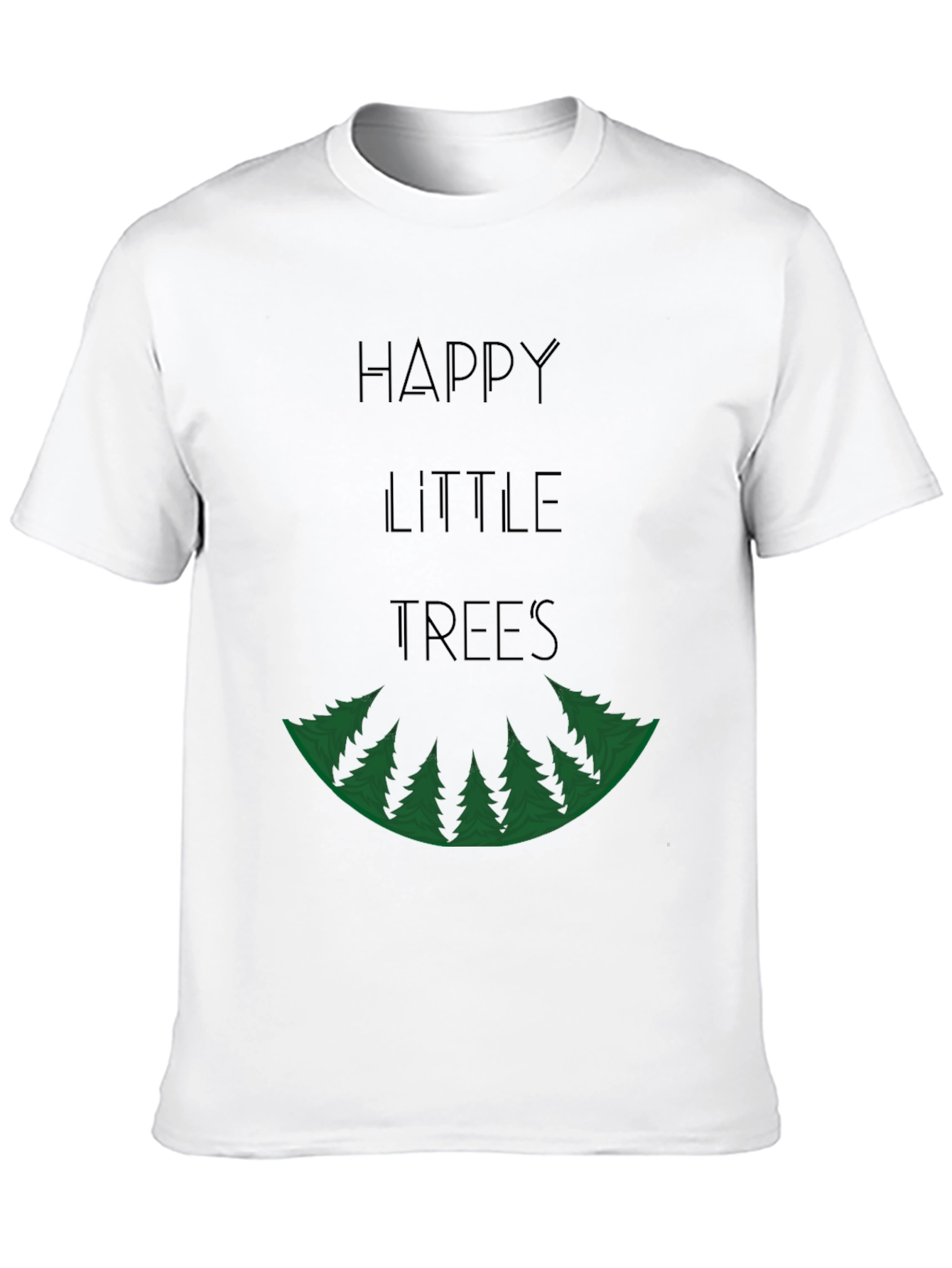 Black Happy Little Trees Graphic T-Shirt - Unisex view 10