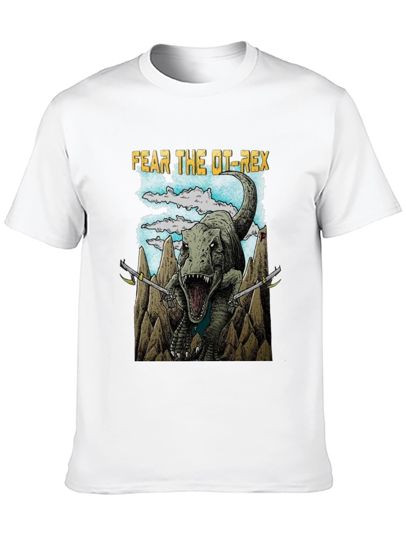 Black Fear The OT-Rex Dinosaur Graphic T-Shirt view 10