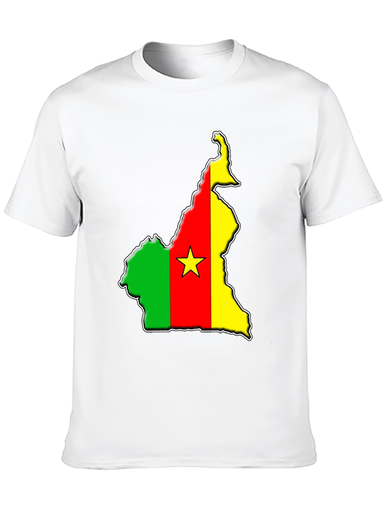 Black Cameroon Flag Map T-Shirt view 10