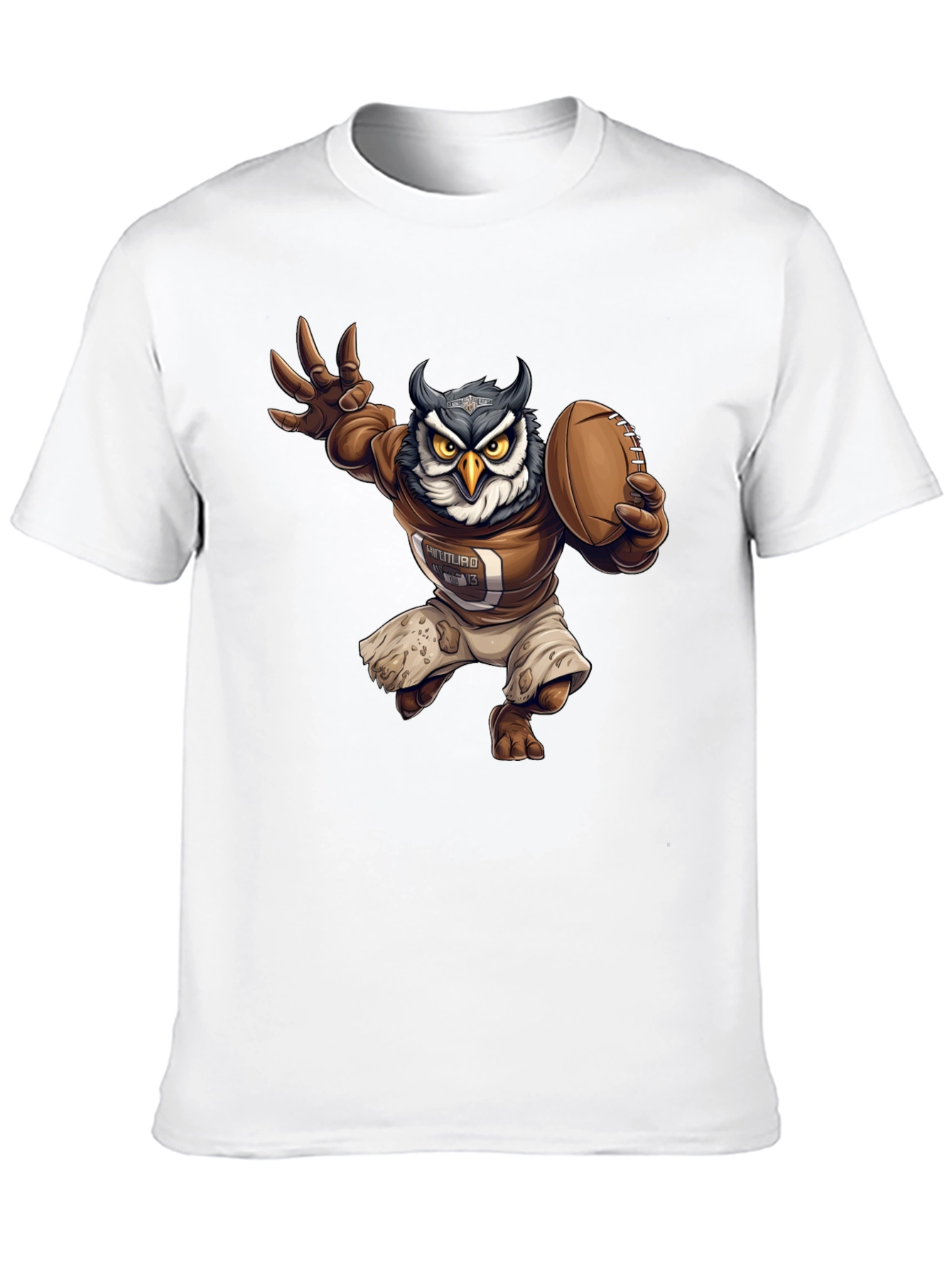 Black Football Owl Graphic T-Shirt view 10