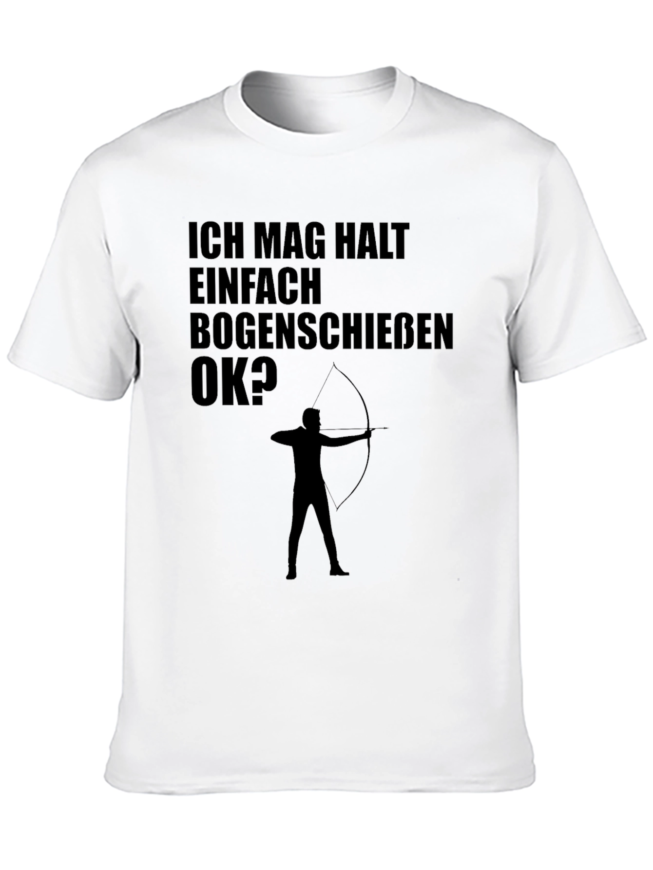 Black Archery T-Shirt: Ich Mag Bogenschiessen OK? - Black Tee view 10
