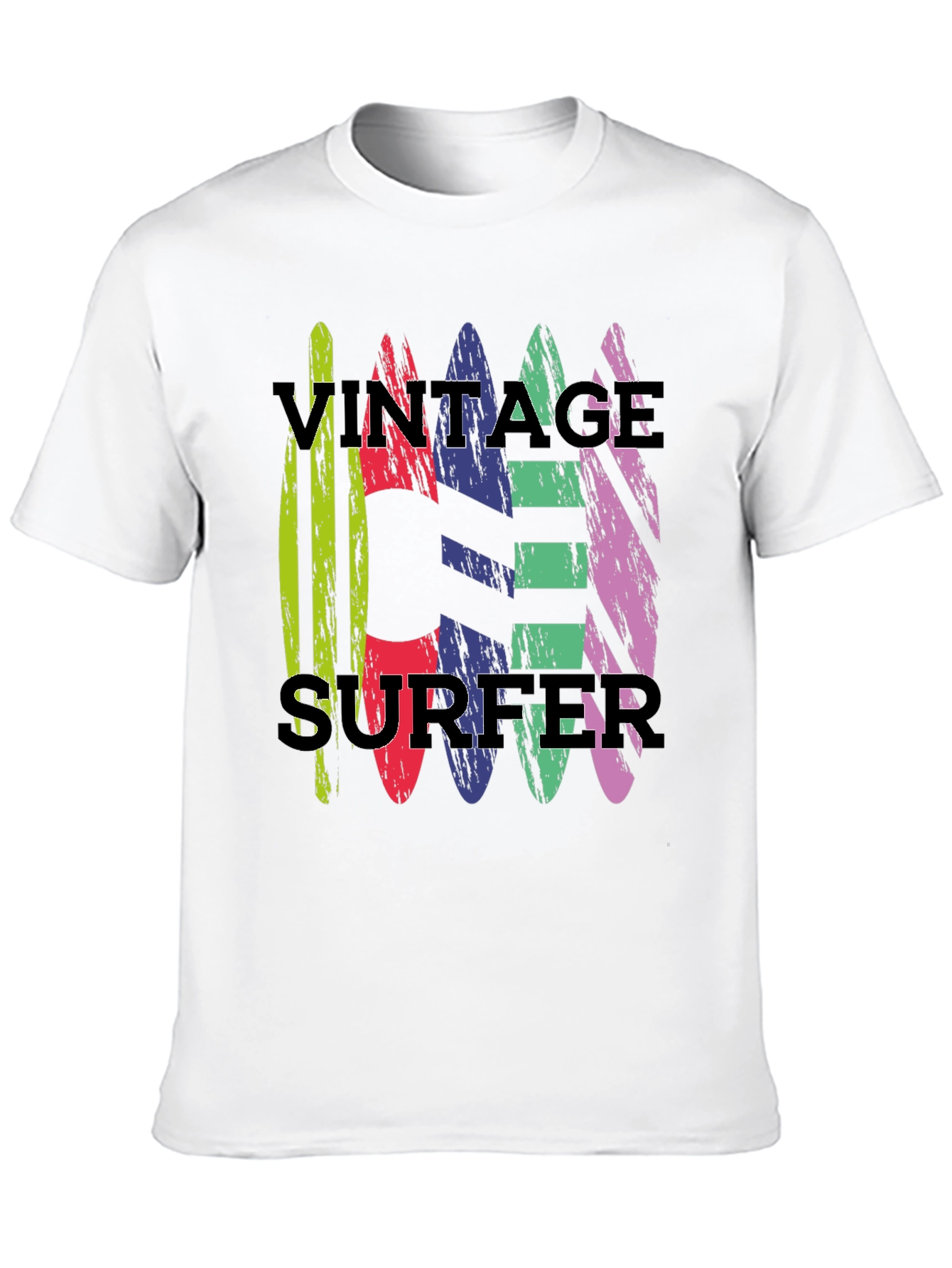 Black Vintage Surfer T-Shirt - Retro Surfboard Design view 10