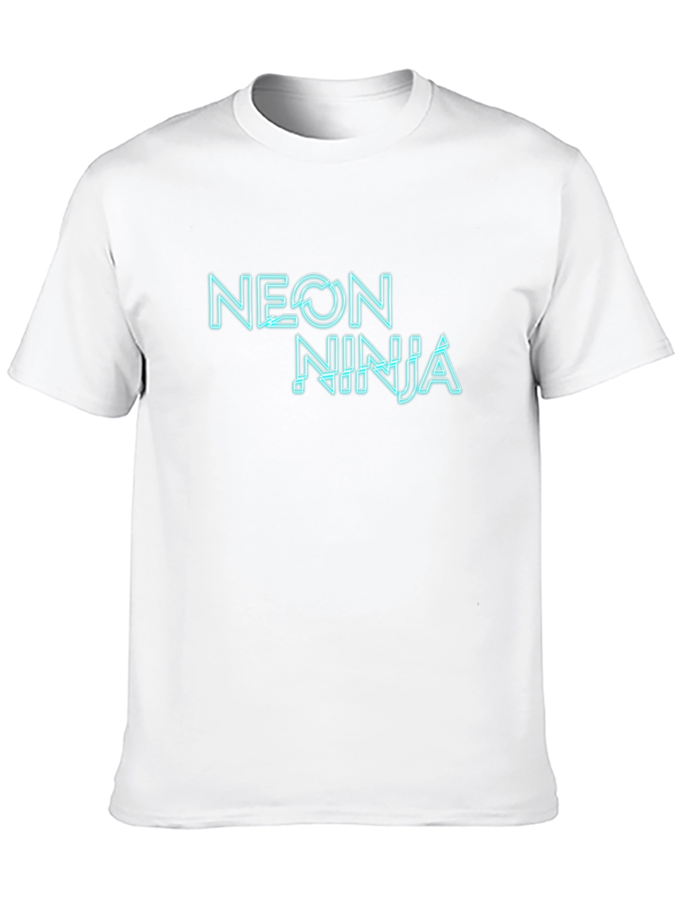 Black Neon Ninja Graphic Black T-Shirt view 10