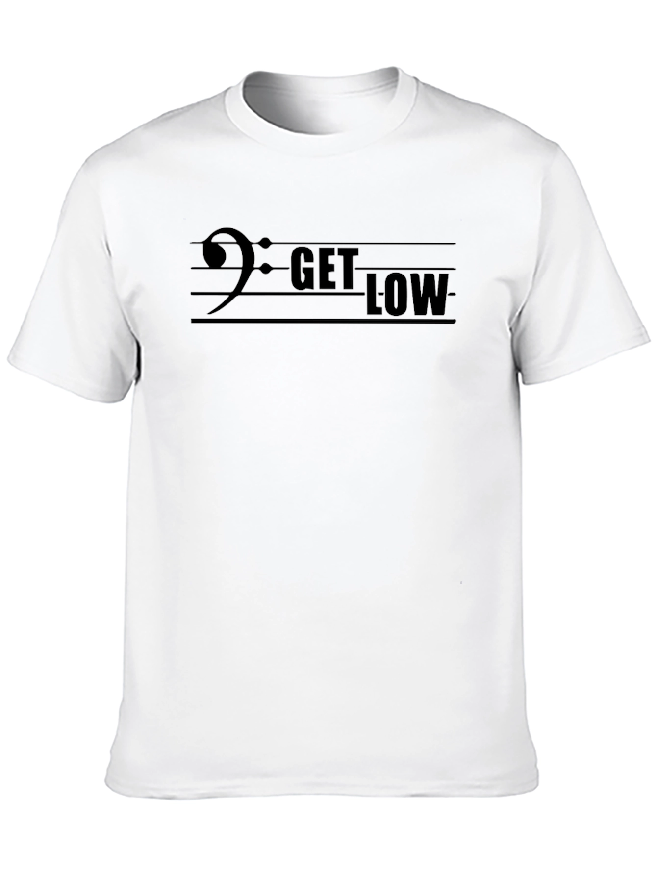 Black Get Low Bass Clef T-Shirt - Music Lover Tee view 10