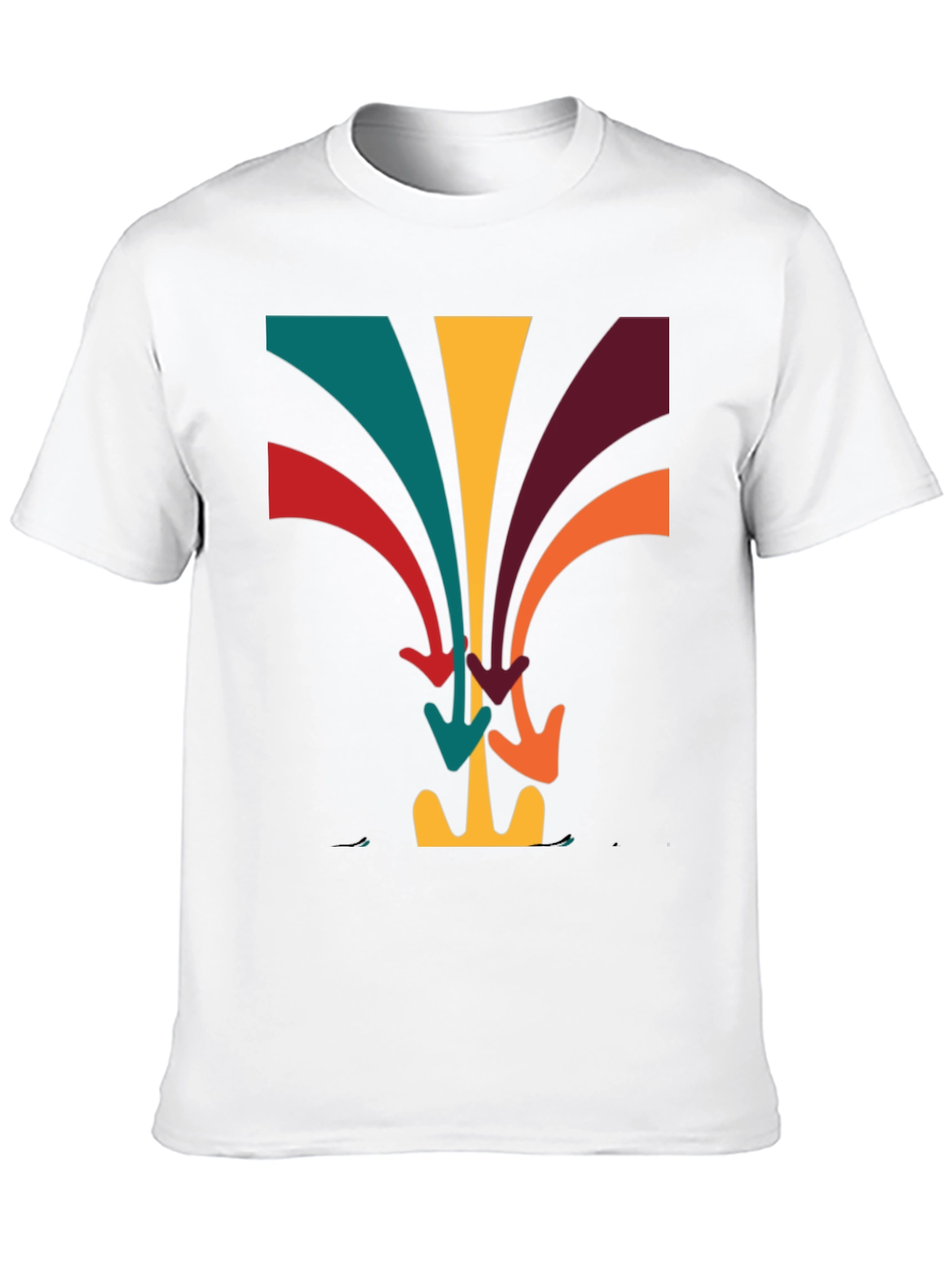 Black Retro Arrow Stream T-Shirt - Vintage Design Tee view 10