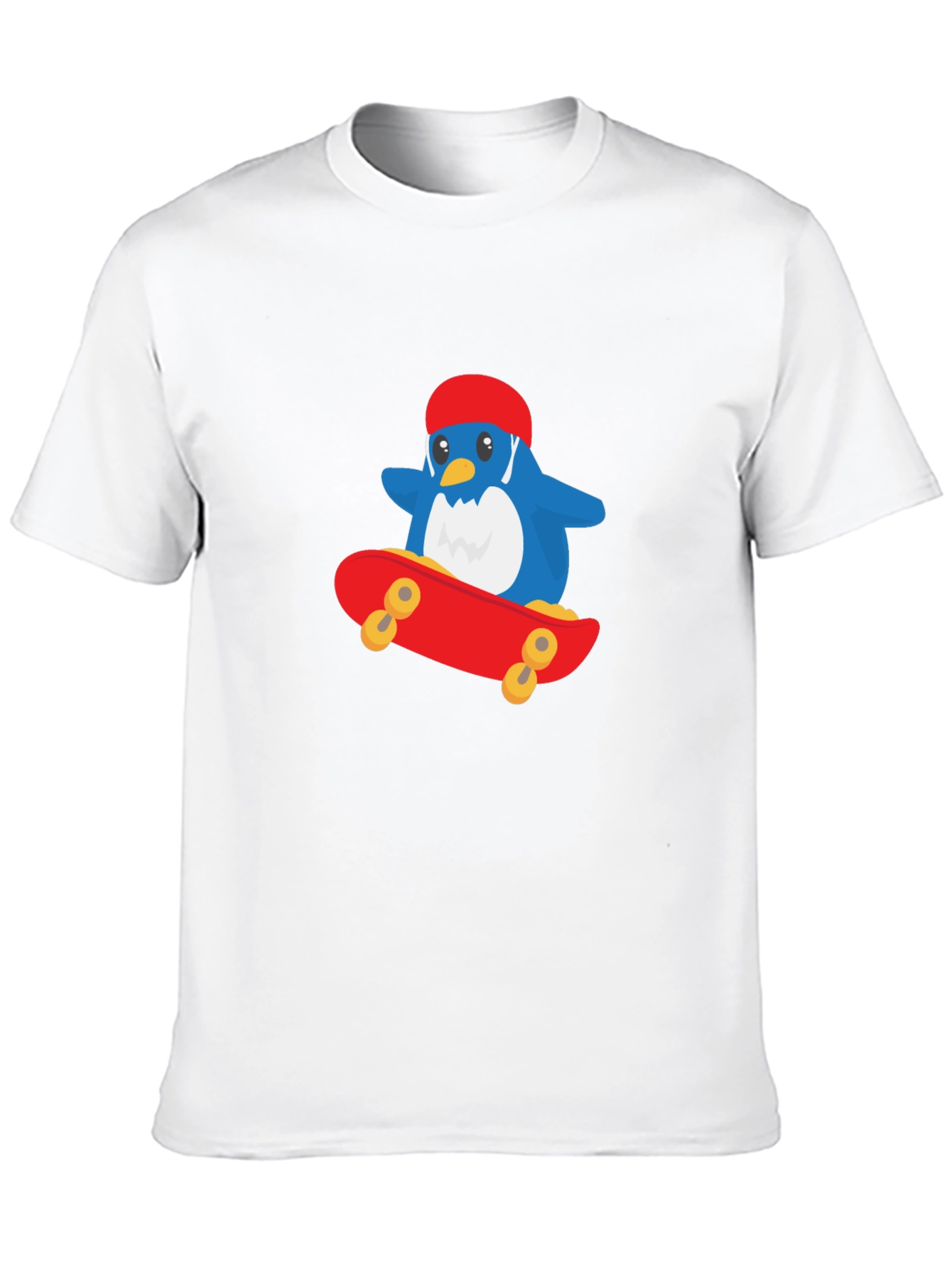 Black Cool Penguin Skateboard T-Shirt - Black view 10