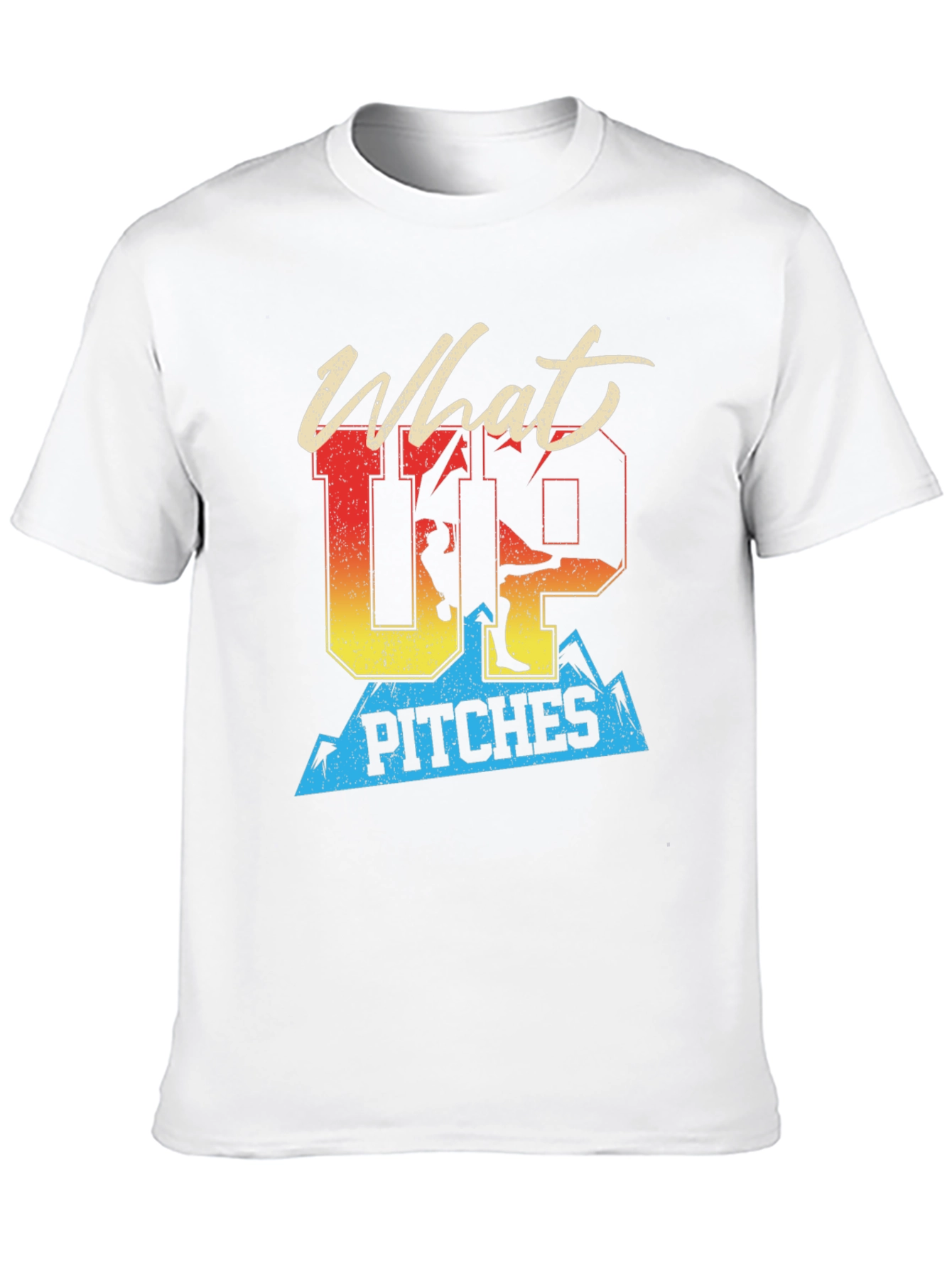 Black What Up Pitches T-Shirt | Skiing Graphic Tee view 10