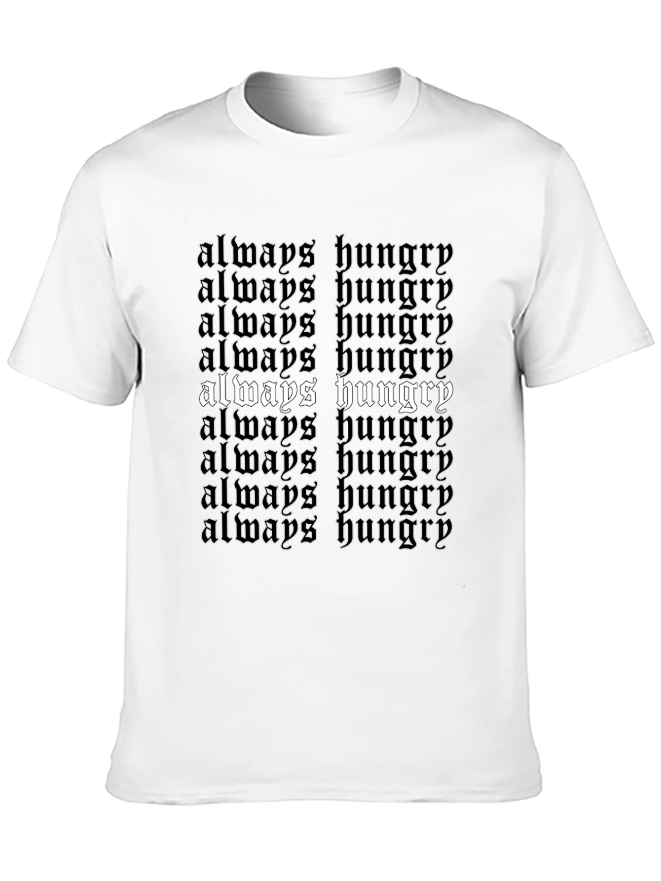 Black Always Hungry Graphic Tee - Bold Statement T-Shirt view 10