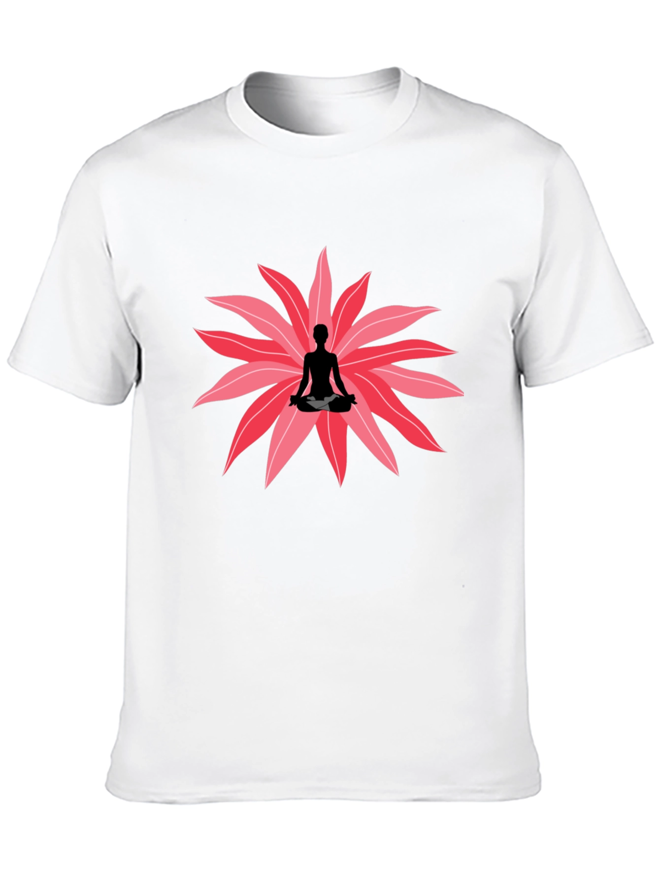 Black Yoga Meditation Lotus Flower Graphic T-Shirt view 10