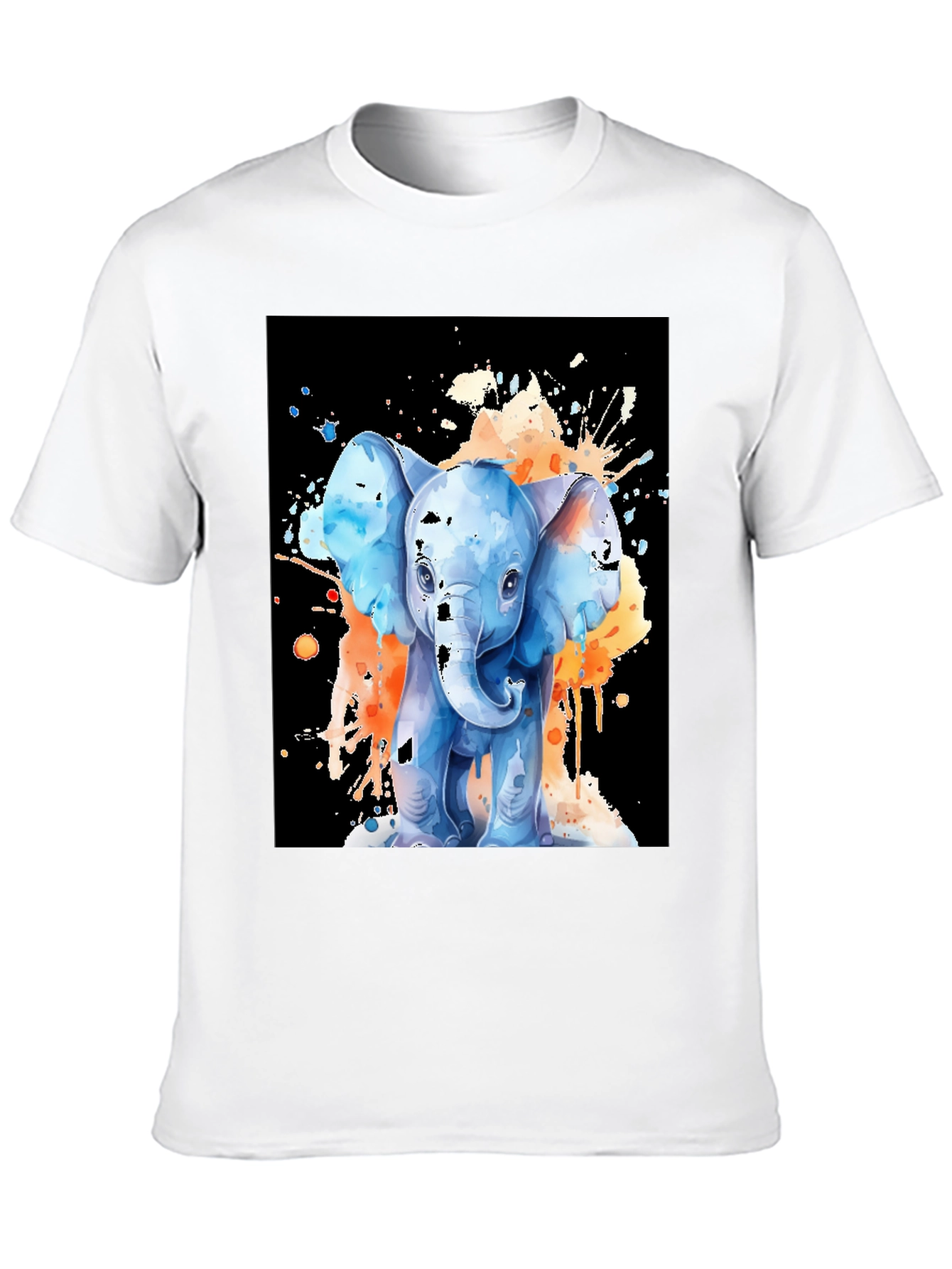 Black Watercolor Elephant Graphic Tee - Black view 10