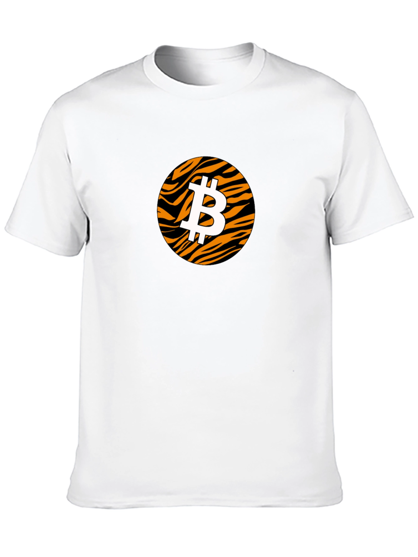 Black Bitcoin Tiger Print Black T-Shirt view 10