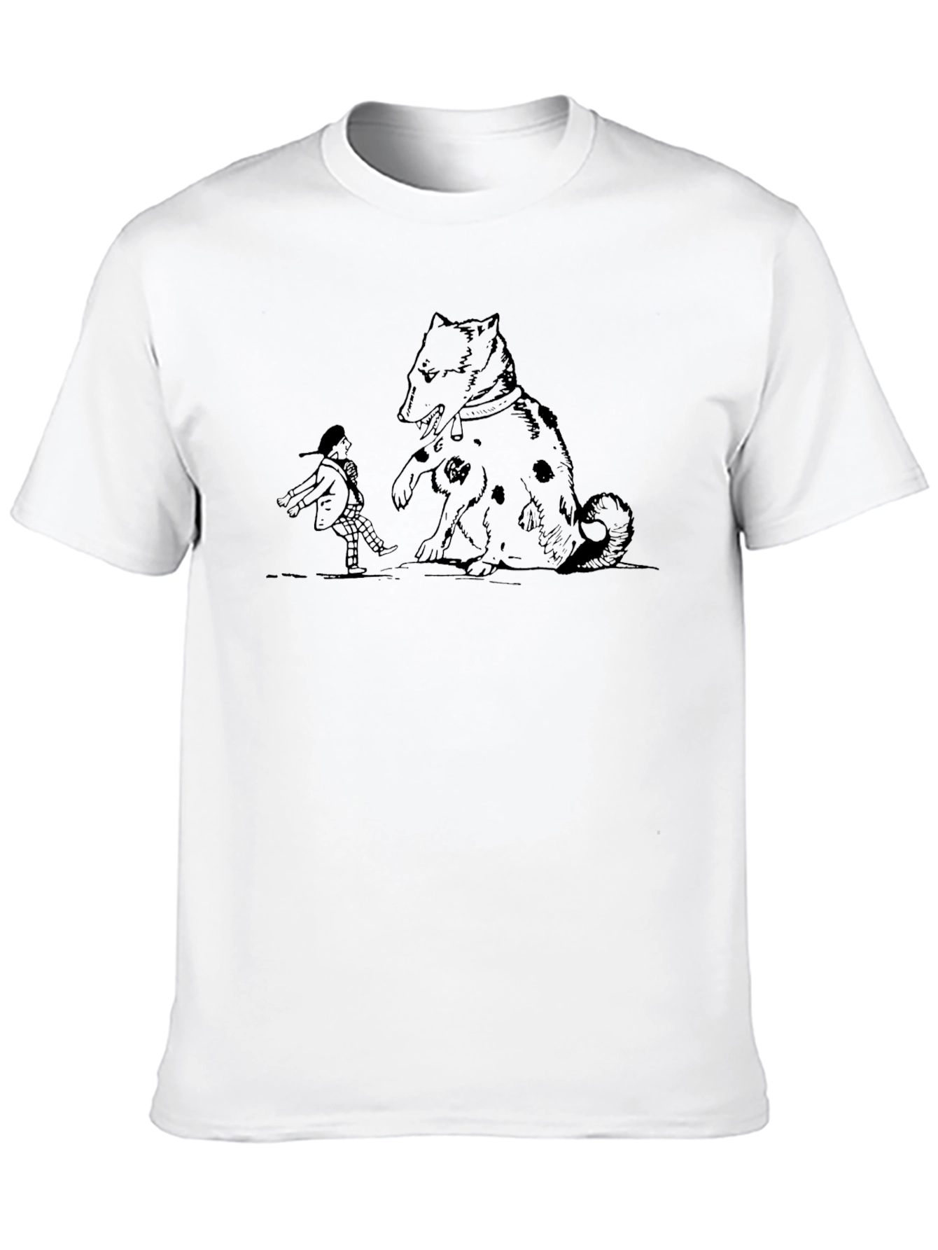 Black Dog and Boy Graphic Black T-Shirt view 10