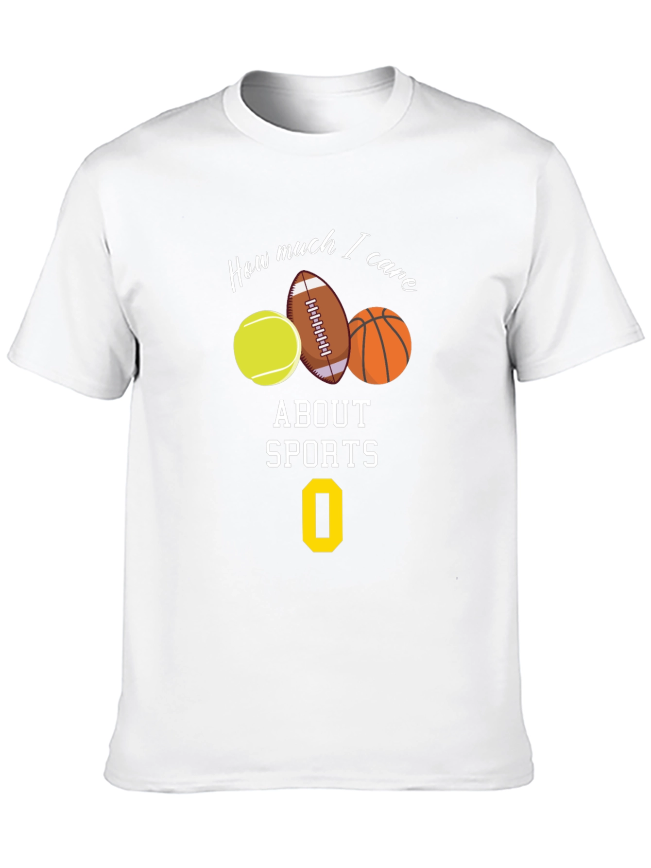 Black Humorous 'How Much I Care About Sports' Graphic Tee view 10