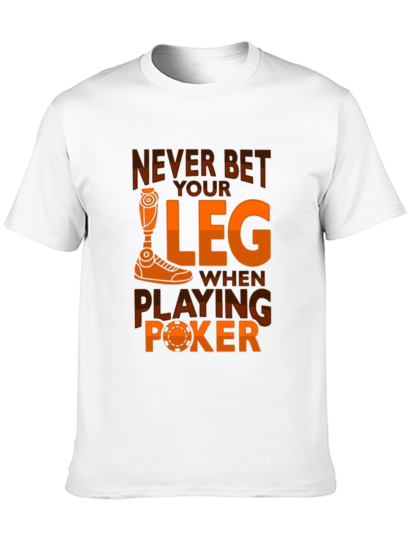 Black Never Bet Your Leg Poker Graphic Tee view 10