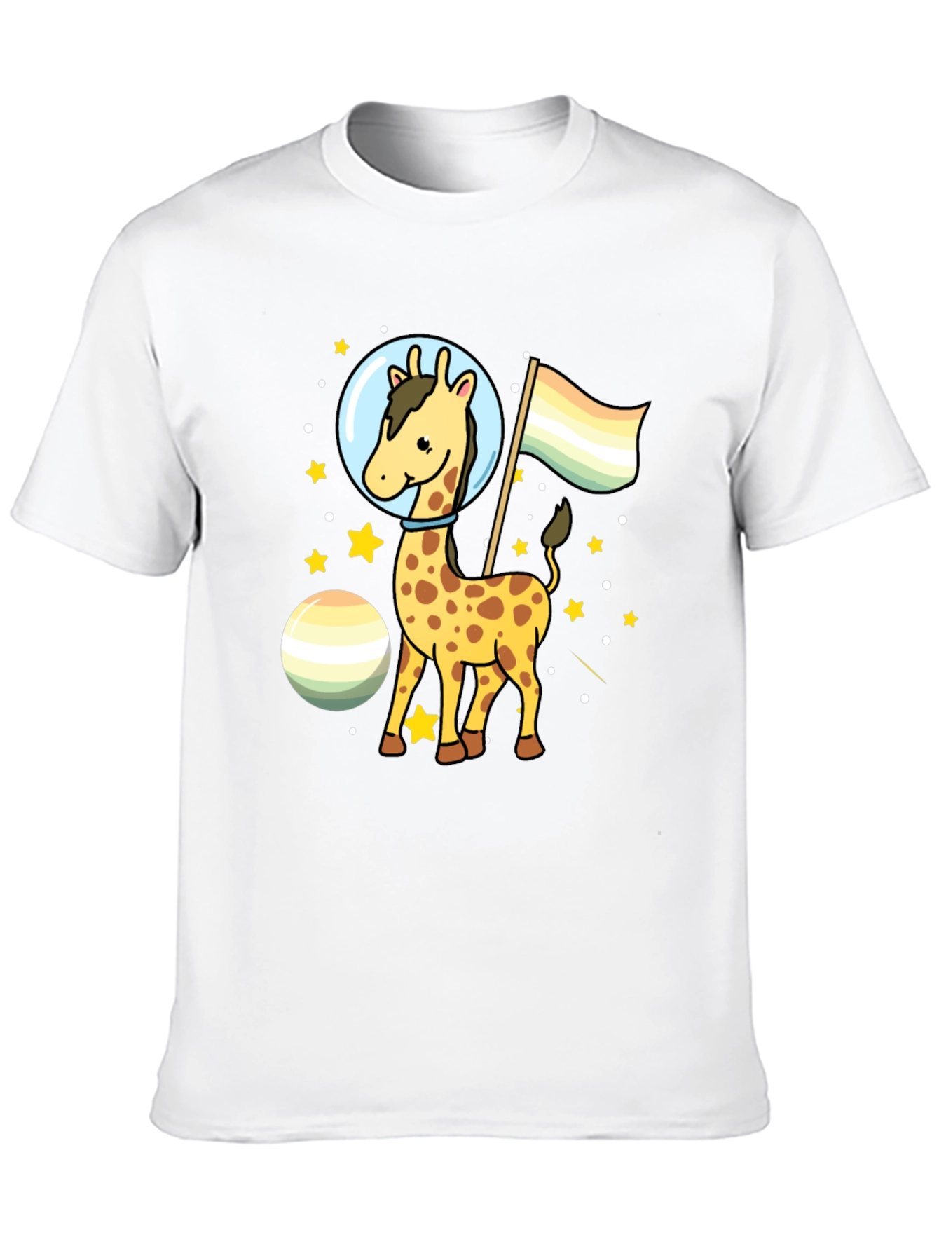 Black Giraffe Astronaut LGBTQ+ Pride T-Shirt view 10