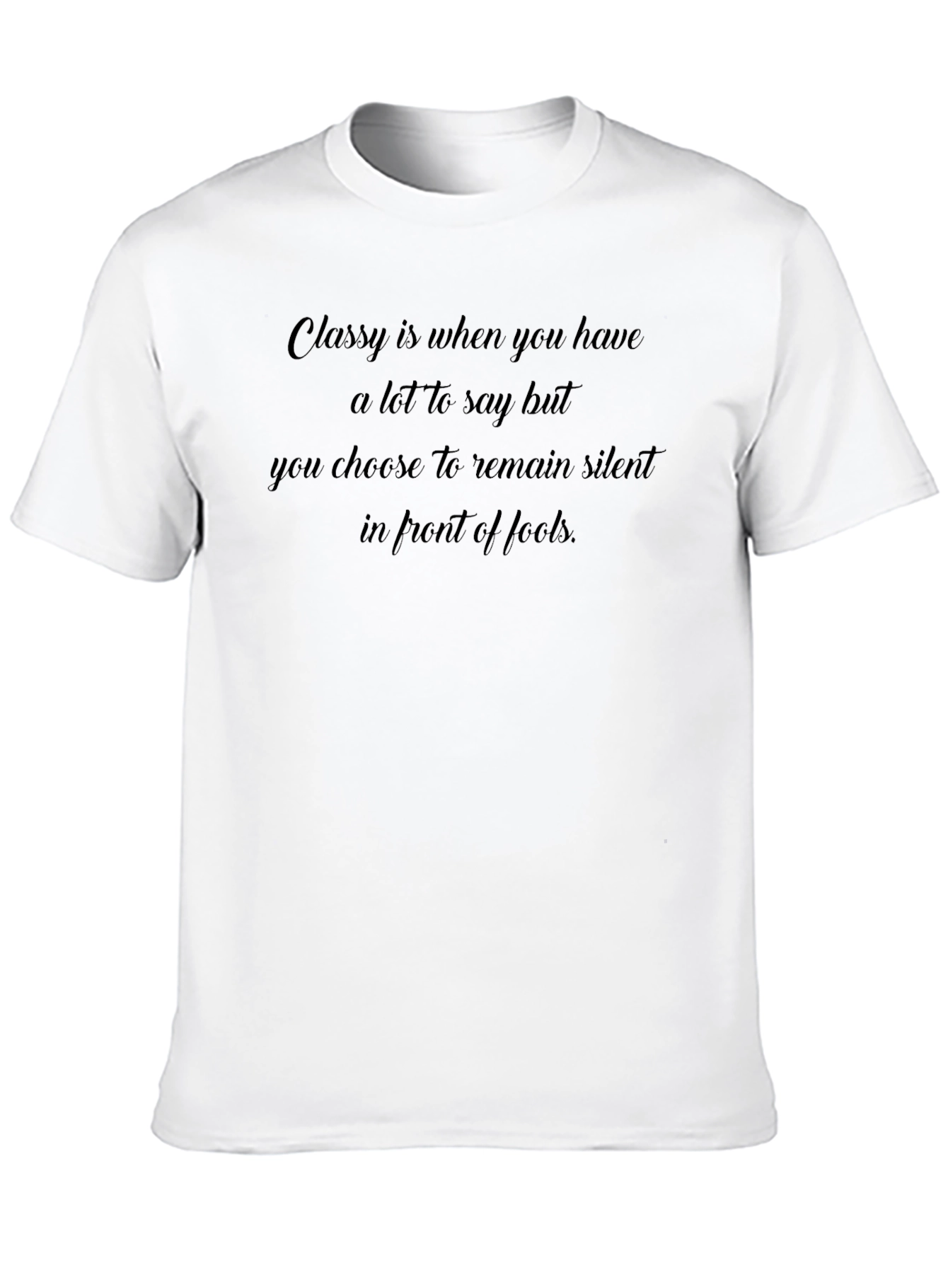 Black Classy Quote Graphic Tee - Soft Black Shirt view 10