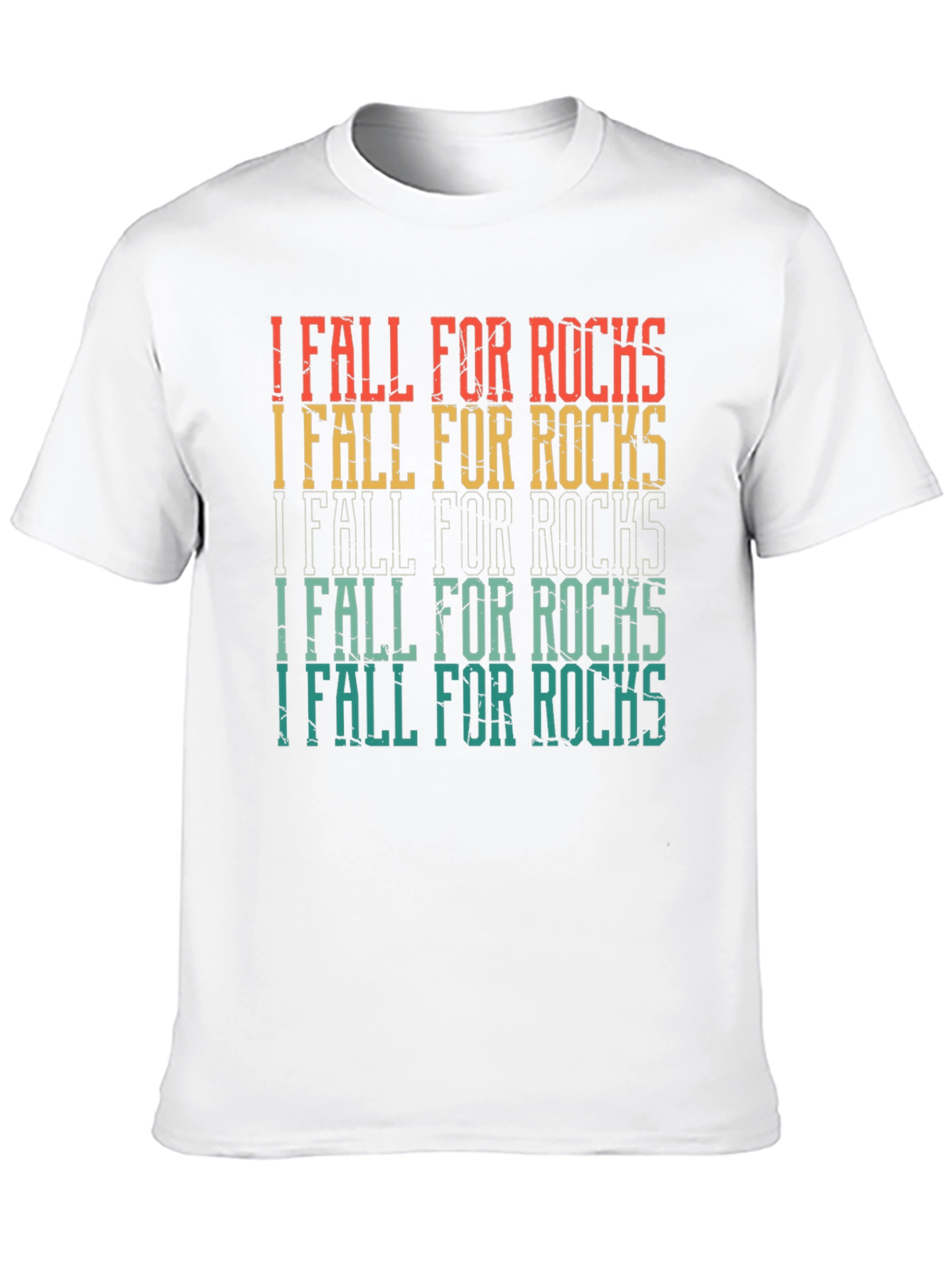 Black I Fall For Rocks Retro Style Graphic Tee view 10