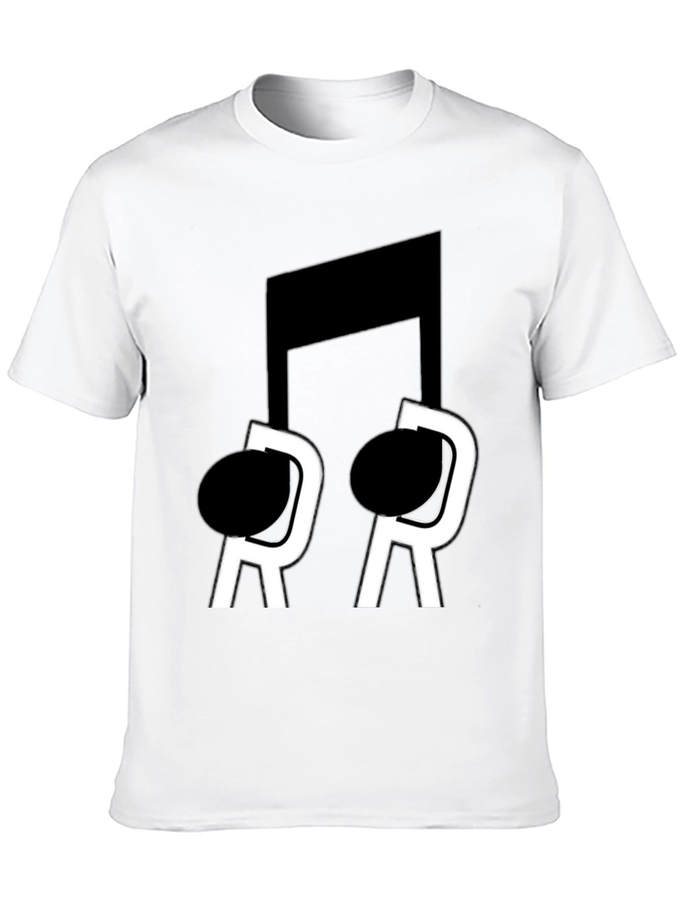 Black Musical Note T-Shirt - Black Cotton Blend view 10