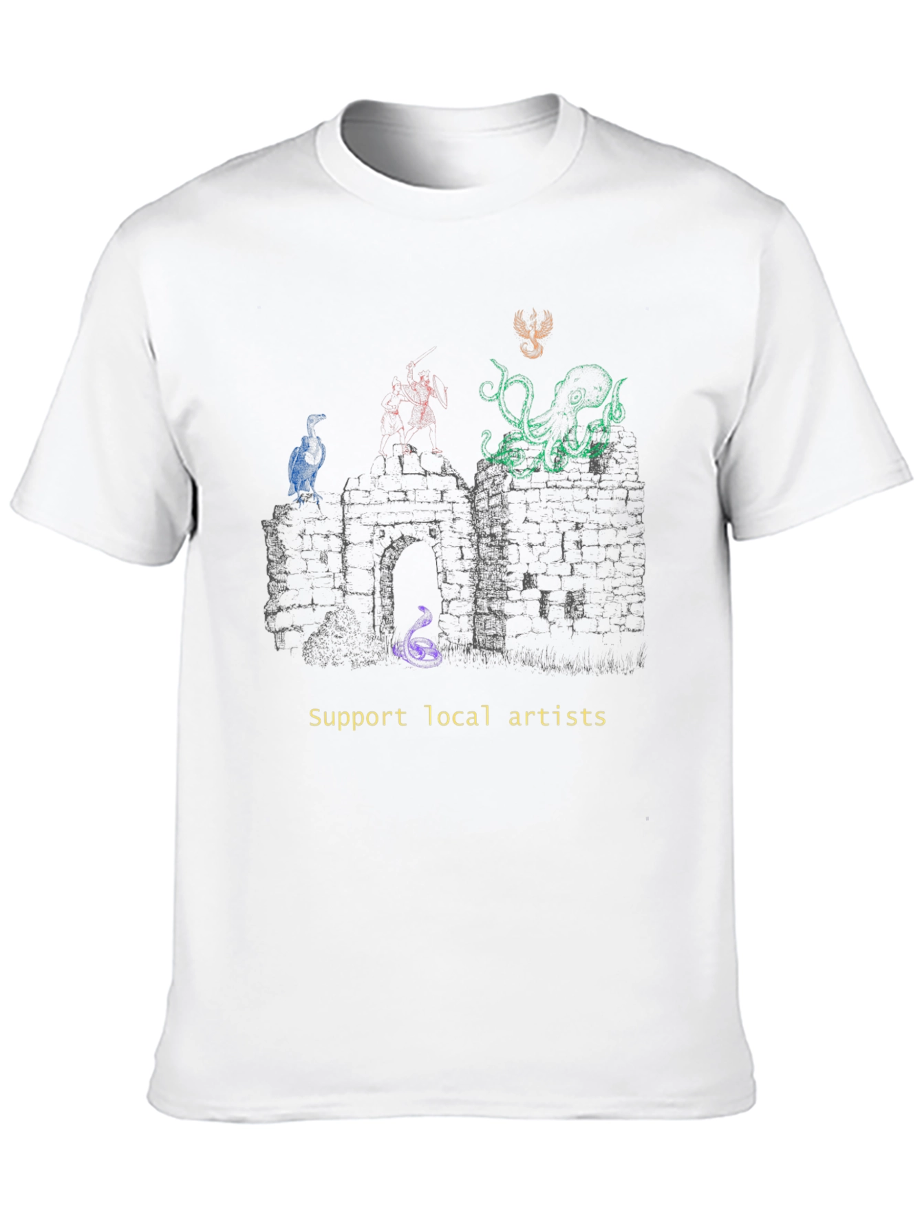 Black Support Local Artists Graphic T-Shirt view 10