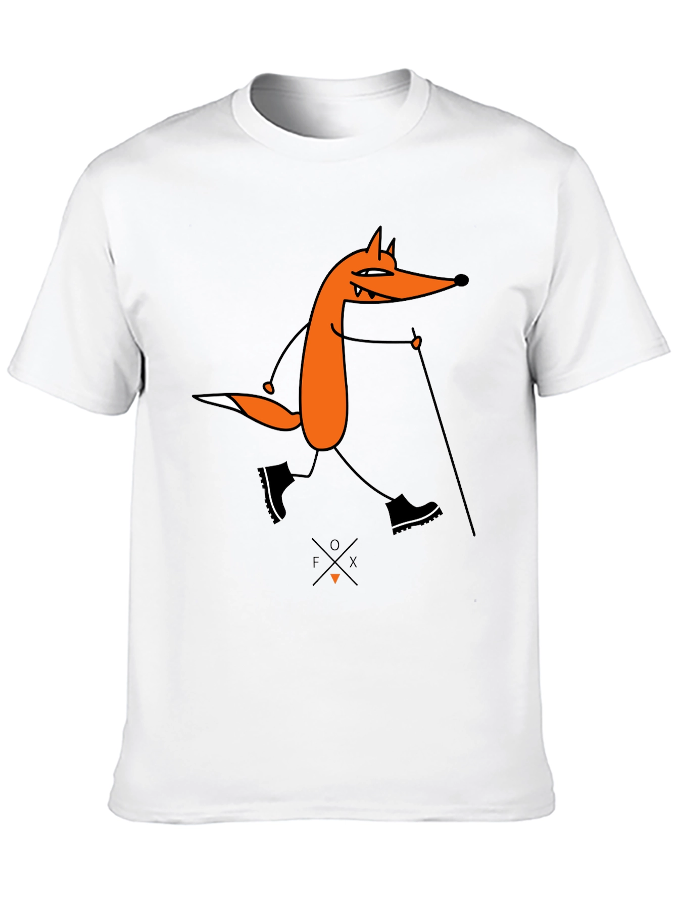 Black Fox Hiking Graphic Tee - Black Cotton T-Shirt view 10