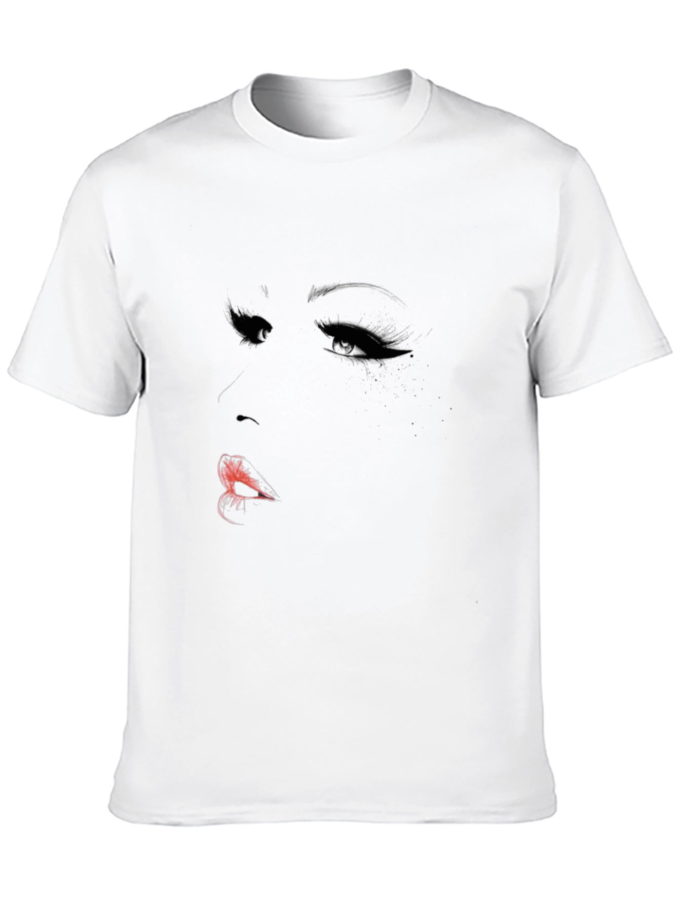 Black Woman's Face Graphic Black T-Shirt view 10