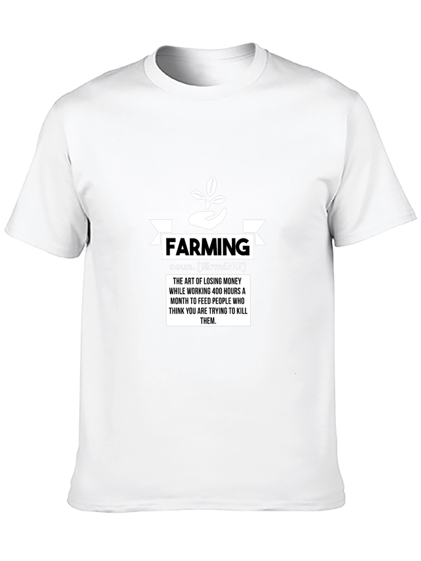 Black Farming Definition Graphic Tee - Black view 10