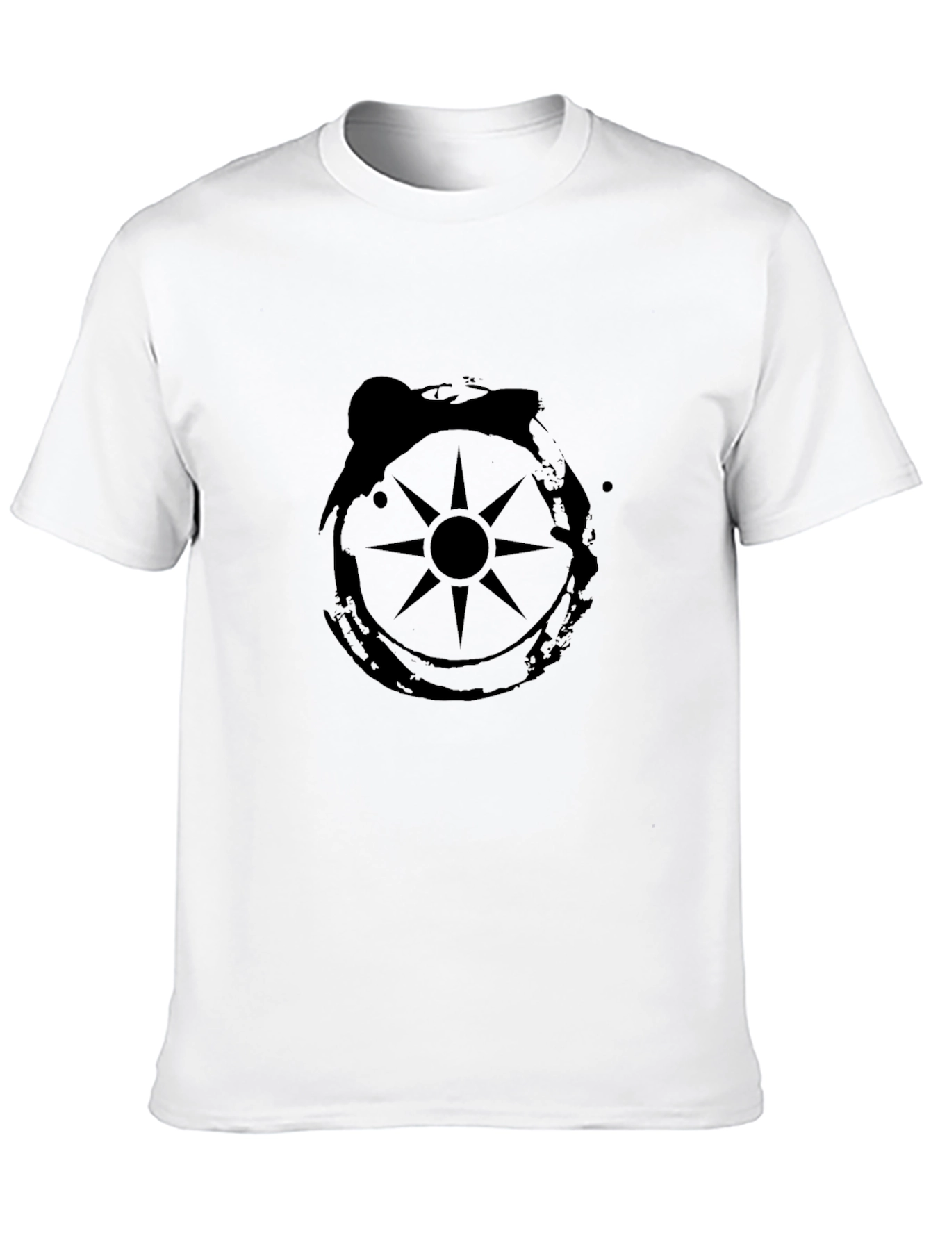 Black Black Graphic Tee - Compass Design view 10