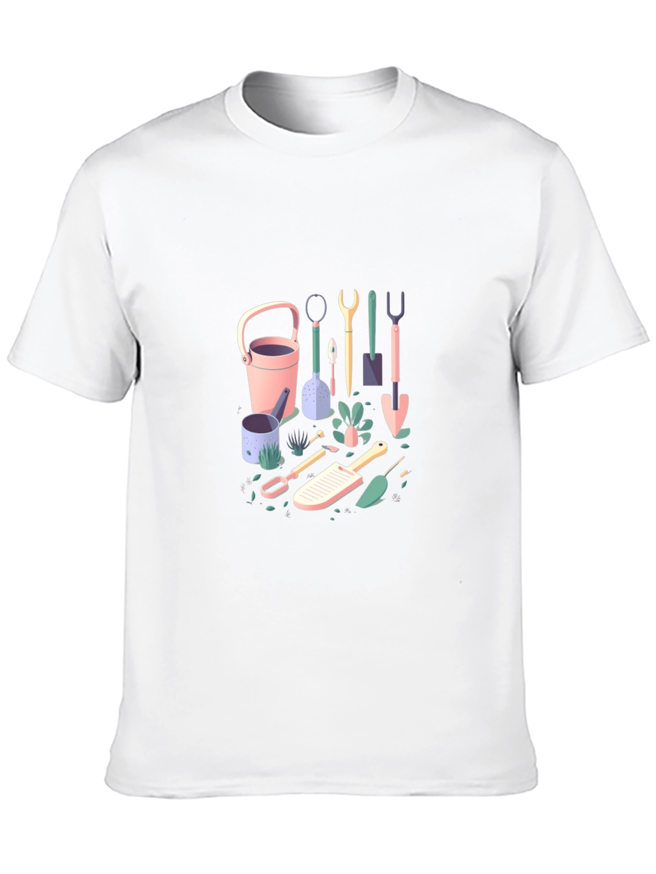 Black Gardening Tools T-Shirt - Black Cotton Tee view 10
