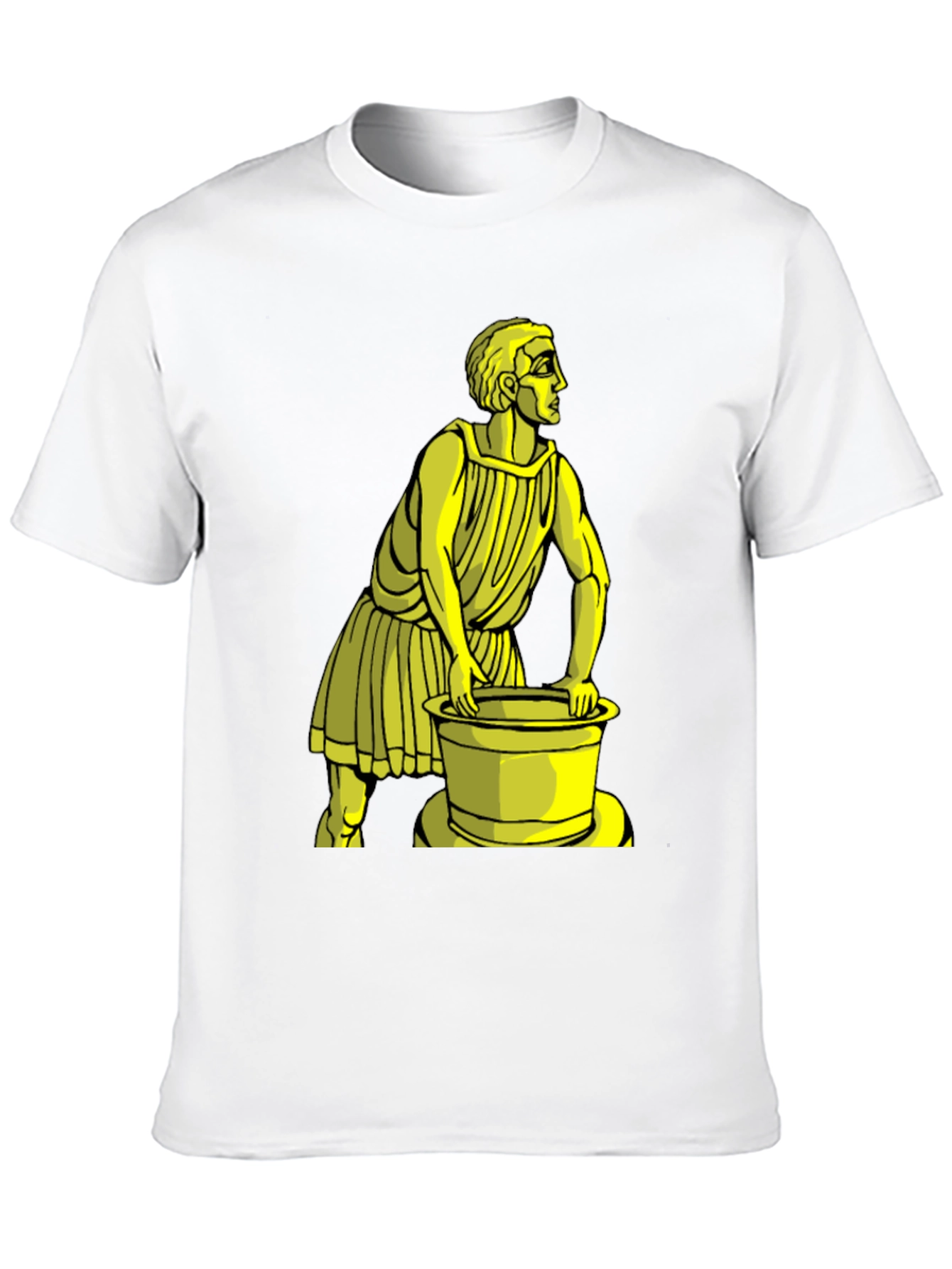 Black Black T-Shirt with Yellow Ancient Man Graphic view 10